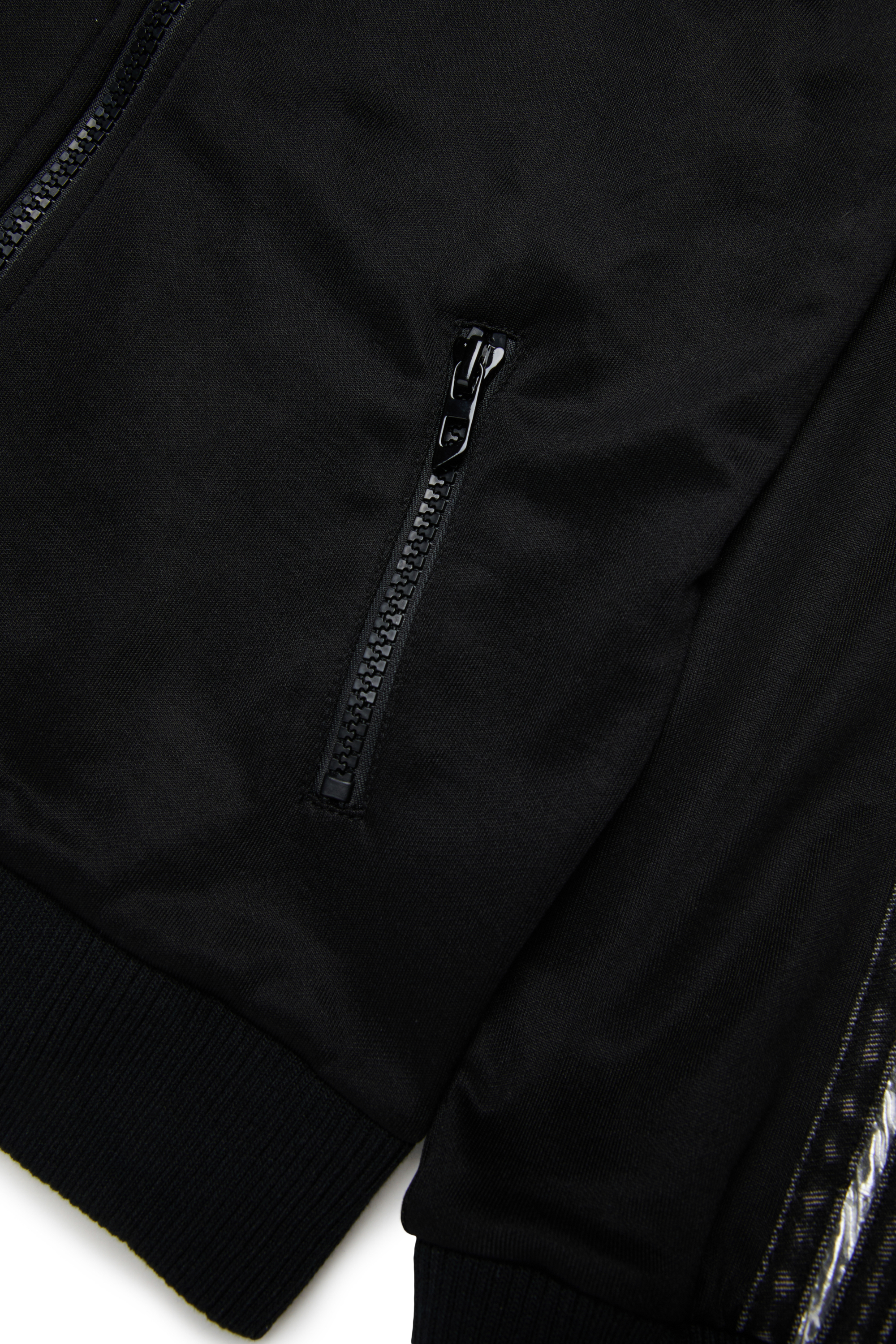 Diesel - SACARON, Herren Sweatshirt mit Rei&szlig;verschluss und Logo-Detail in Schwarz - 4