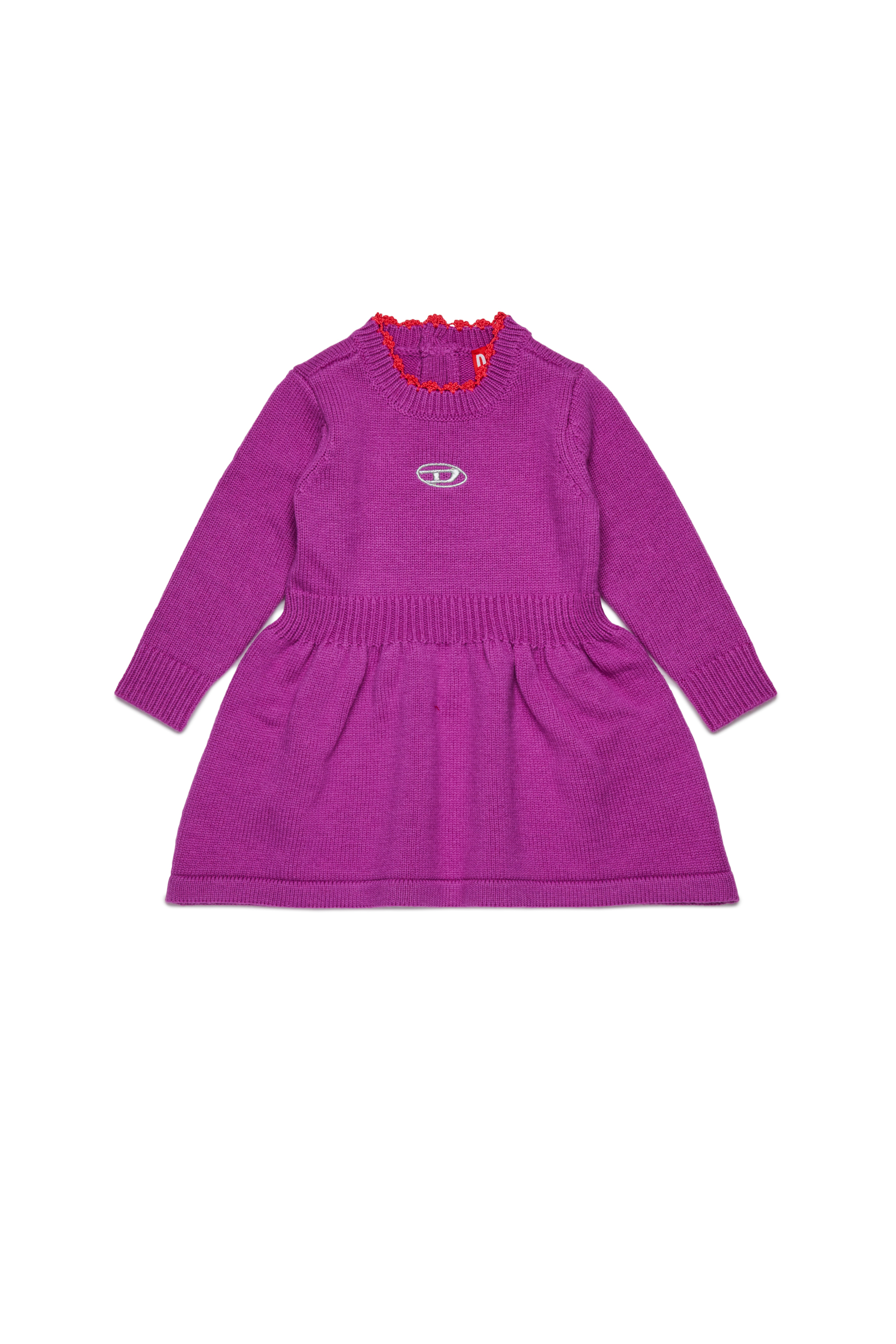 Diesel - DALLEB, Damen Wollkleid mit eingesticktem Logo in Violett - 1