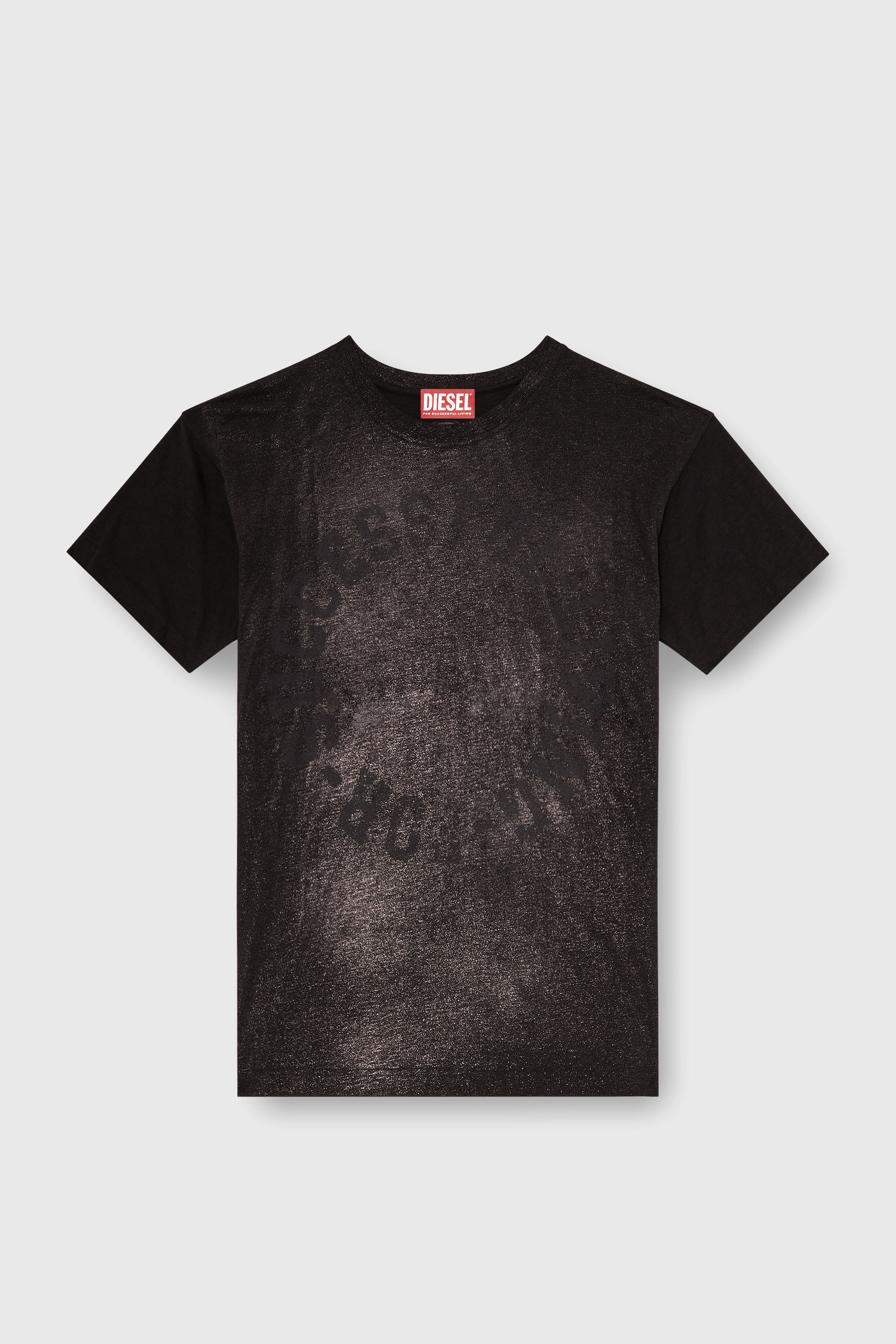 Diesel - T-NORM-AA2, Herren Baumwoll-T-Shirt mit Rundhalsausschnitt und Folienprint in Schwarz - 2