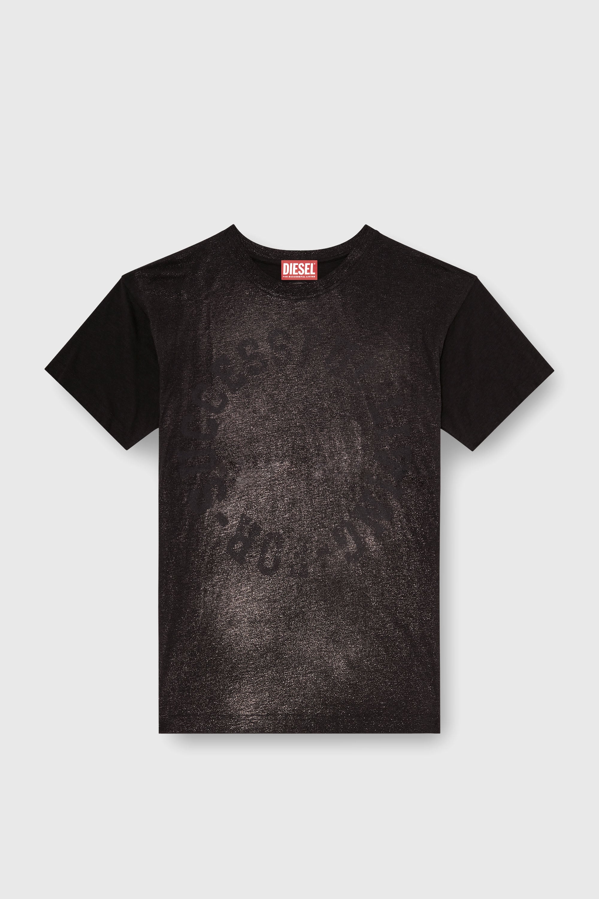 Diesel - T-NORM-AA2, Herren Baumwoll-T-Shirt mit Rundhalsausschnitt und Folienprint in Schwarz - 2