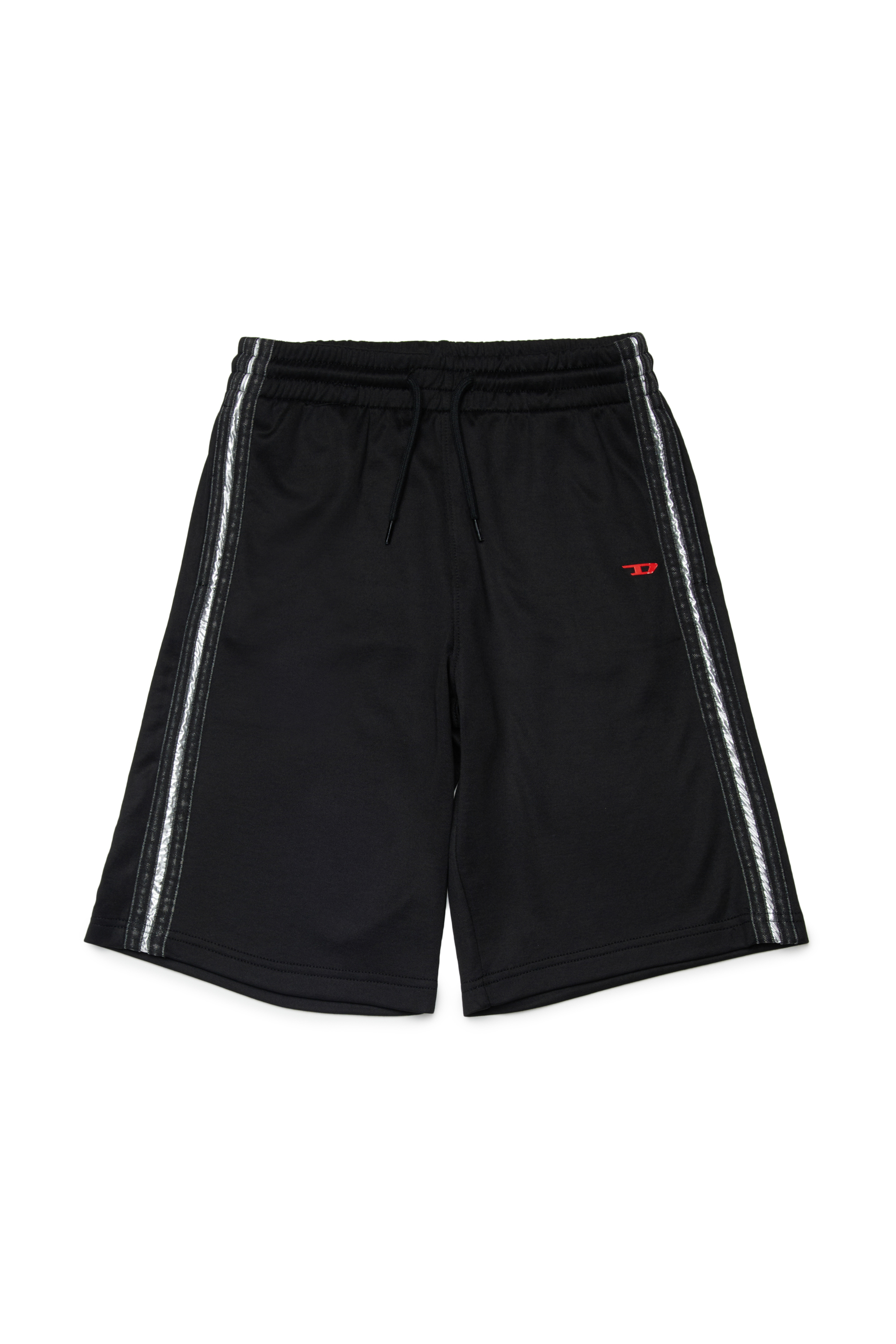 Diesel - PACARON SHORT, Herren Sweatshorts mit seitlichen Streifen in Schwarz - 1