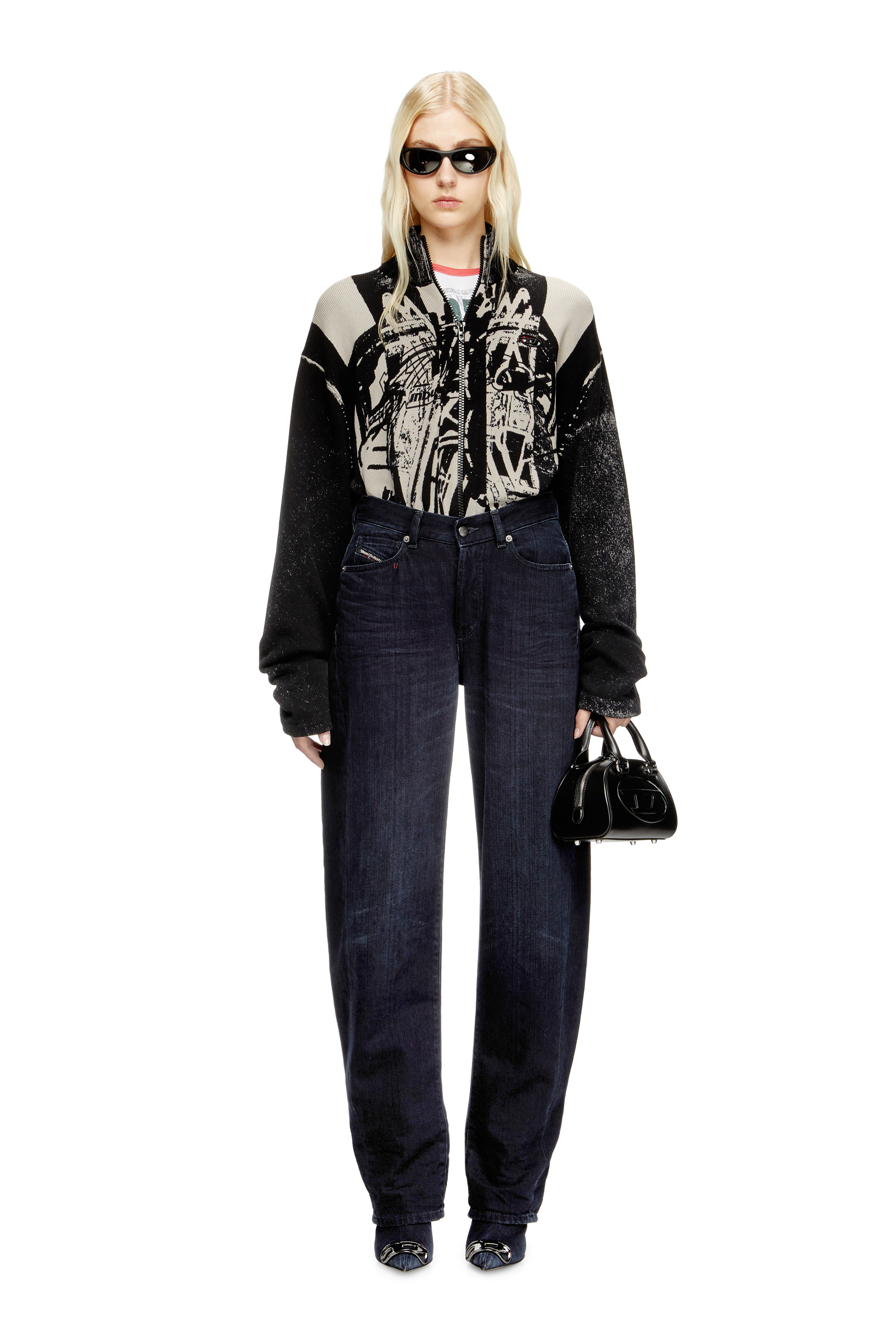 Diesel - Woman's Relaxed Jeans 1974 D-Ellz 09L54, Dark Blue - 2