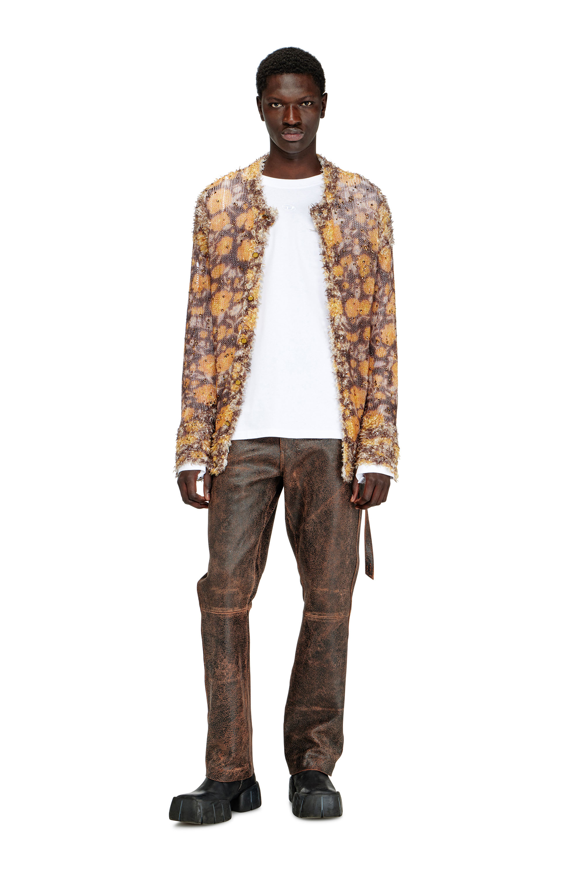 Diesel - T-KRISTIAN, Herren T-Shirt mit Biker-Detail am &Auml;rmelabschluss in Wei&szlig; - 2