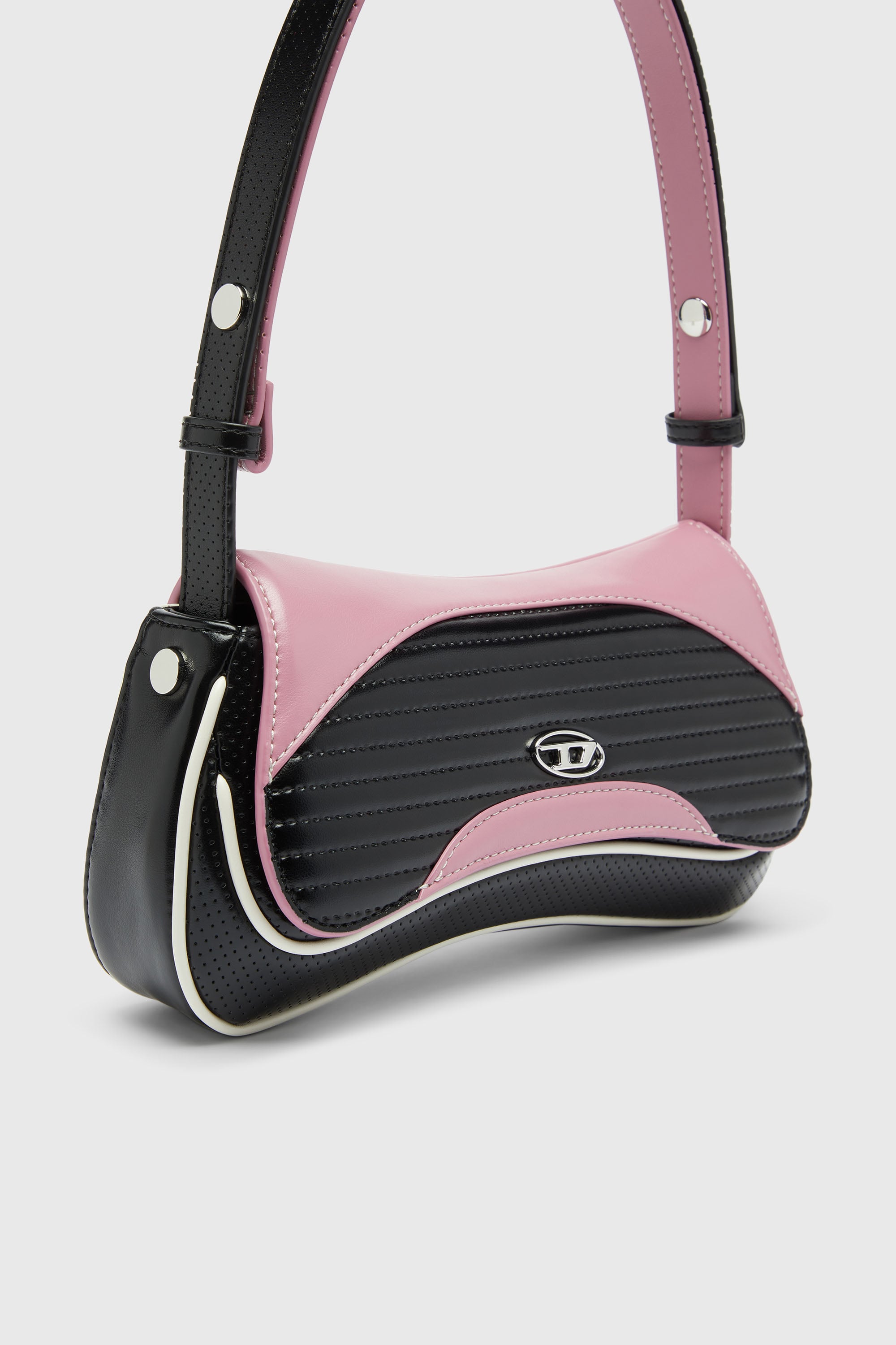 Diesel - PLAY CLUTCH, Woman's Play - Clutch with colour-block design in Black/Pink - 5