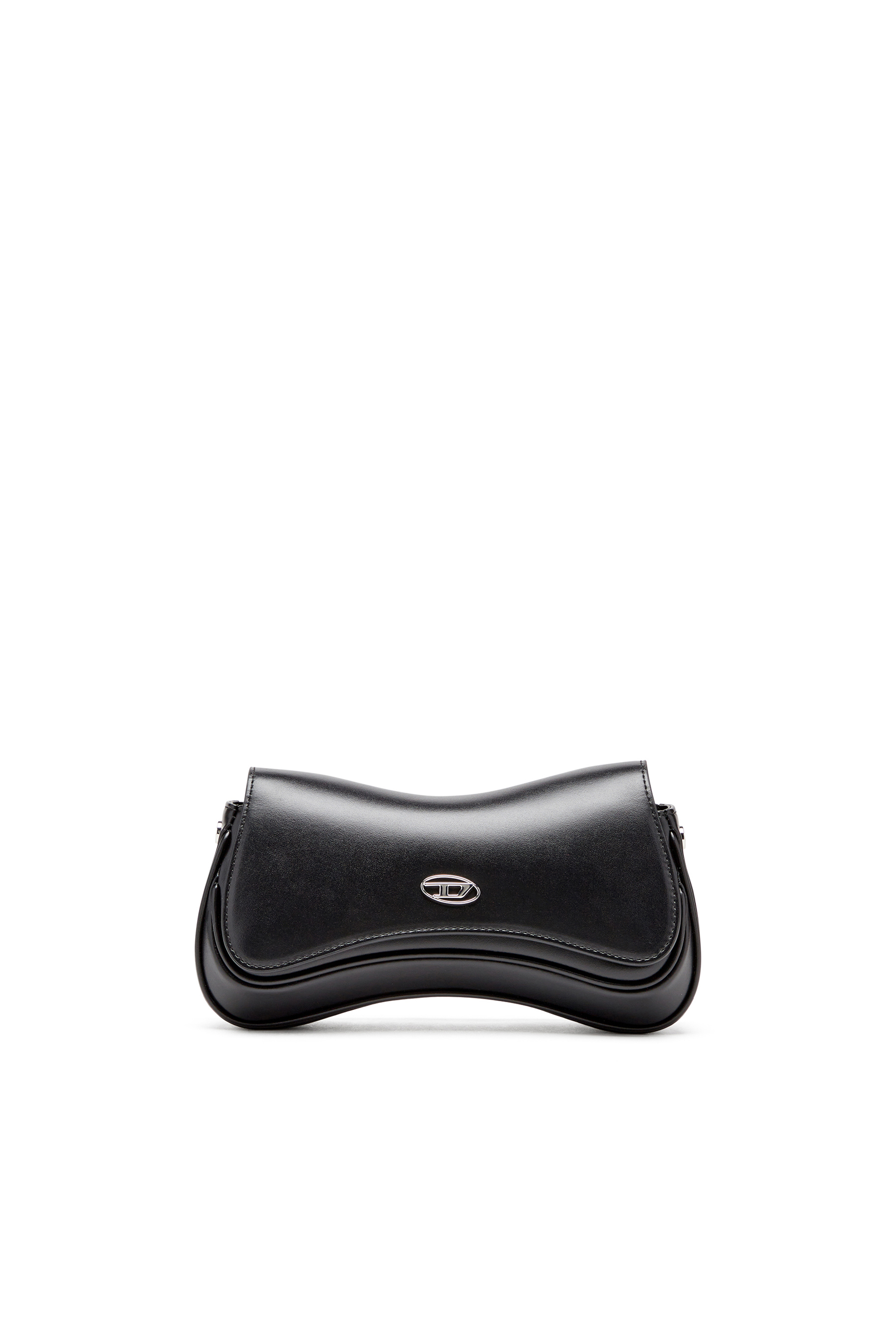 Diesel - PLAY CLUTCH, Damen Play-Schultertasche aus semiglänzendem Leder in Schwarz - 1