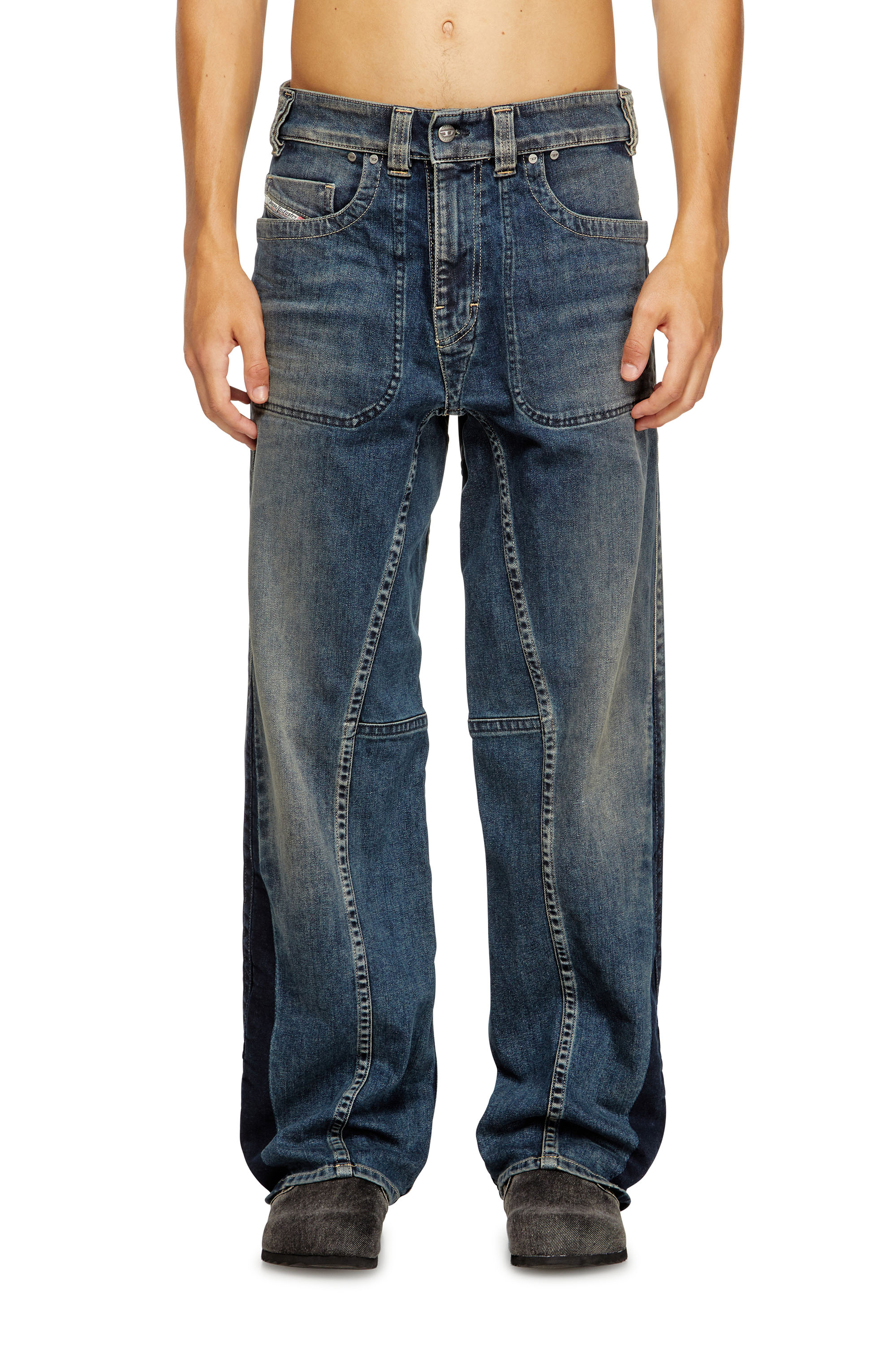 Diesel - Herren Relaxed Jeans 2001 D-Macro 09J06, Mittelblau - 1