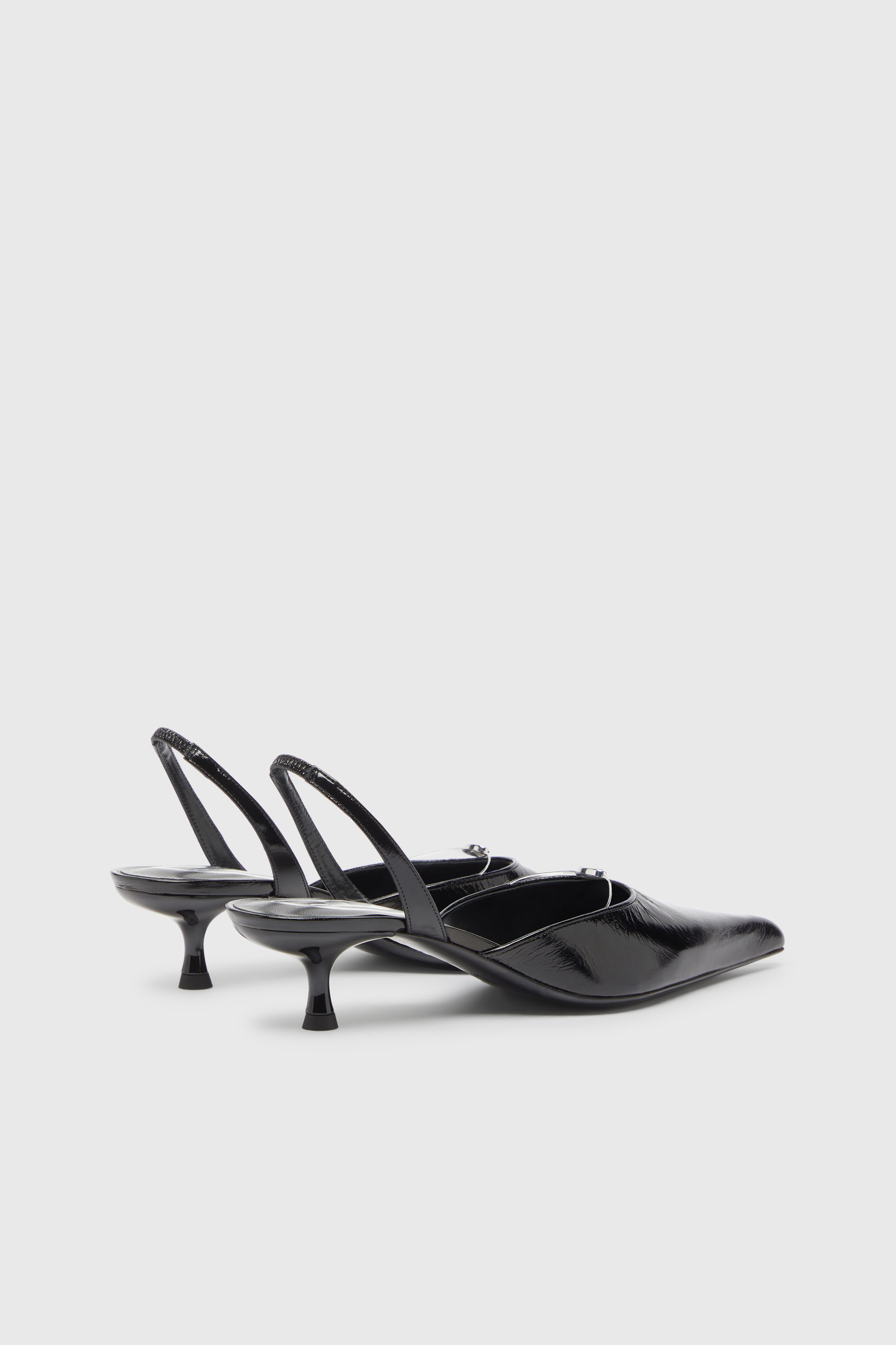 Diesel - D-JEWELS 40 D'OR, Damen D-Jewels - Lederslingbacks mit Oval D Schmuck in Schwarz - 3