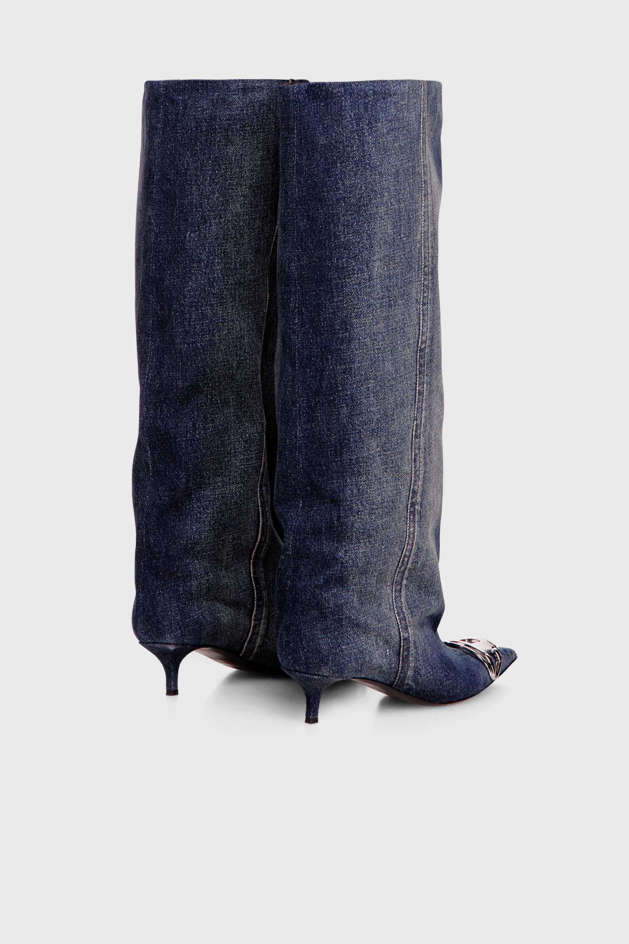 Diesel - D-VENUS KB SLOUCHY, Damen D-Venus-Slouchy kniehoher Stiefel in Denim in Dunkelblau - 3
