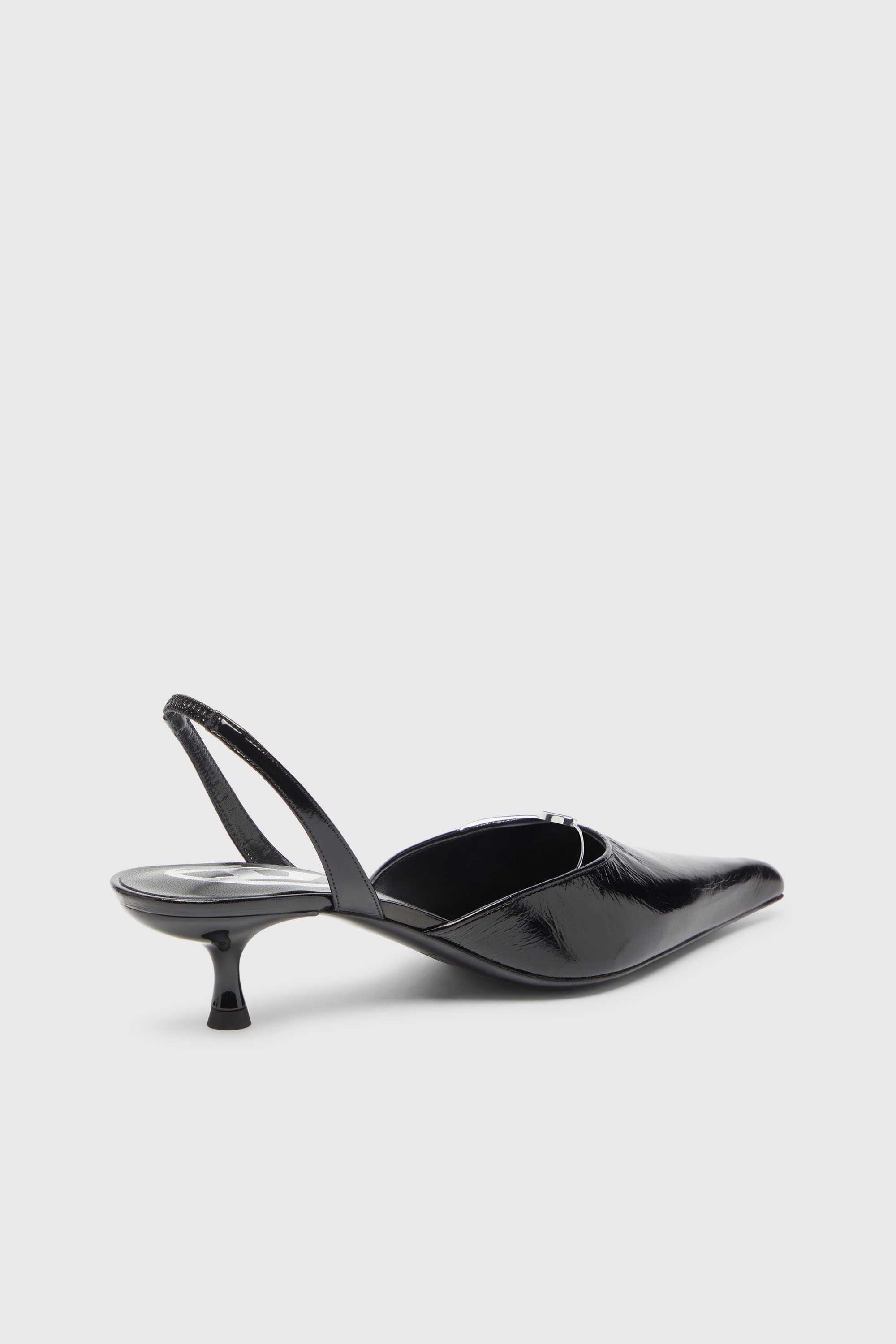 Diesel - D-JEWELS 40 D'OR, Damen D-Jewels - Lederslingbacks mit Oval D Schmuck in Schwarz - 6