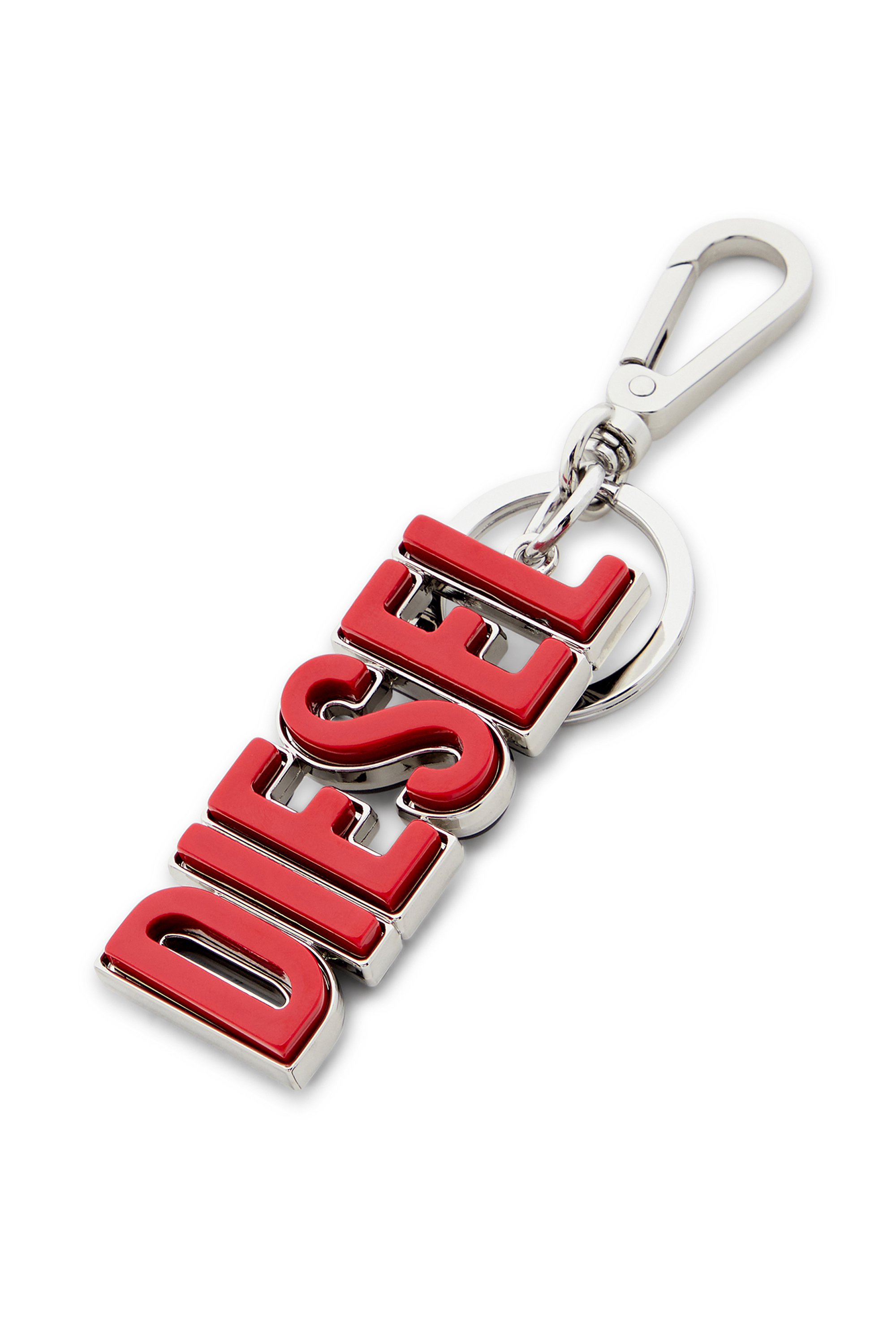 Diesel - DSL 3D KEY RING, Herren DIESEL-Schlüsselring aus Metall und Harz in Schwarz/Rot - 2