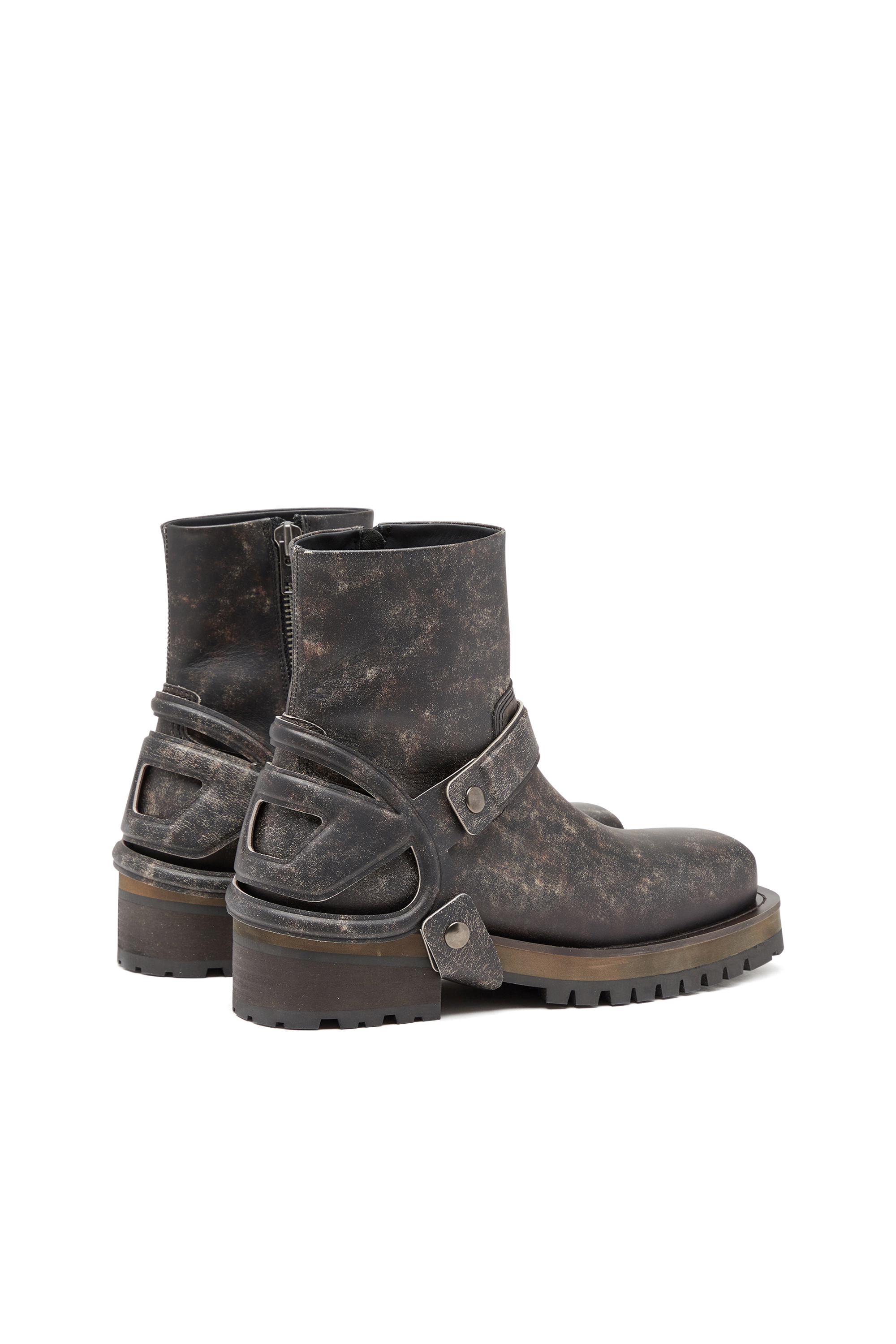 Diesel - D-TEXAN CH, Herren D-Texan-Riemen-Boots aus Distressed-Leder in Dunkelbraun - 3