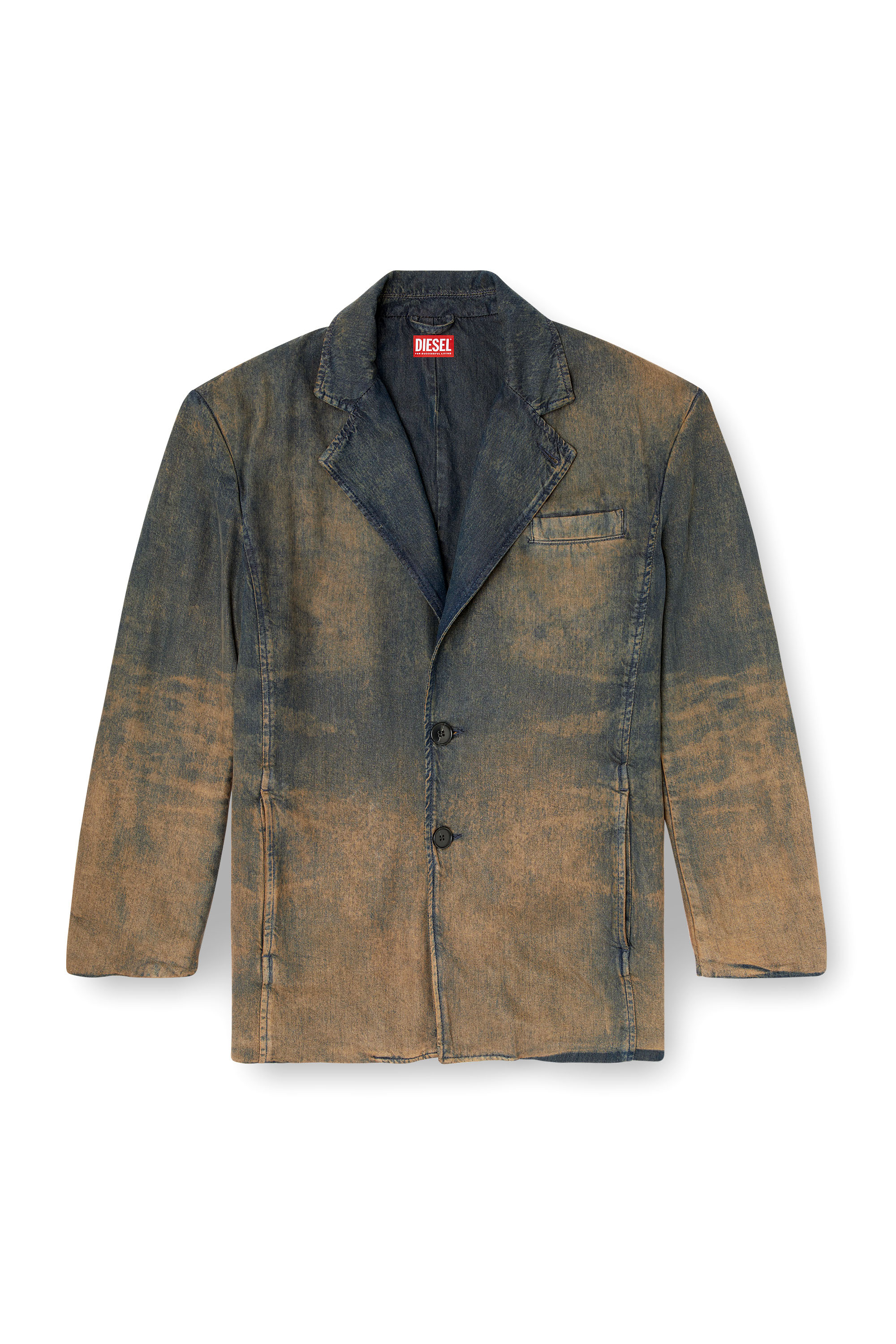 Diesel - D-REG-S, Unisex Blazer aus nuanciert fließendem Denim in Dunkelblau - 2