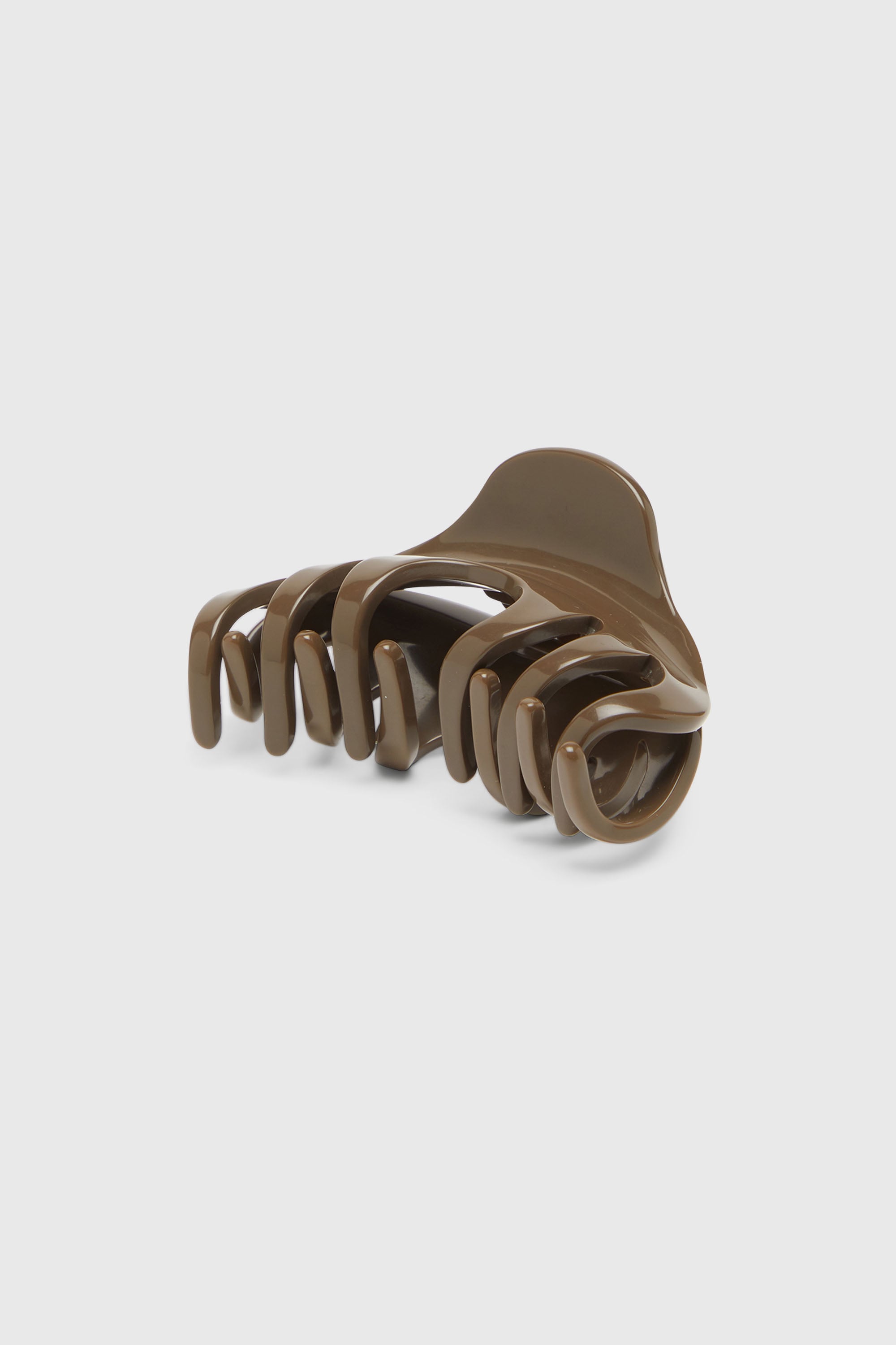 Diesel - TALON CLIP, Damen Haarspange aus Harz mit ovalem D Logo in Braun - 2