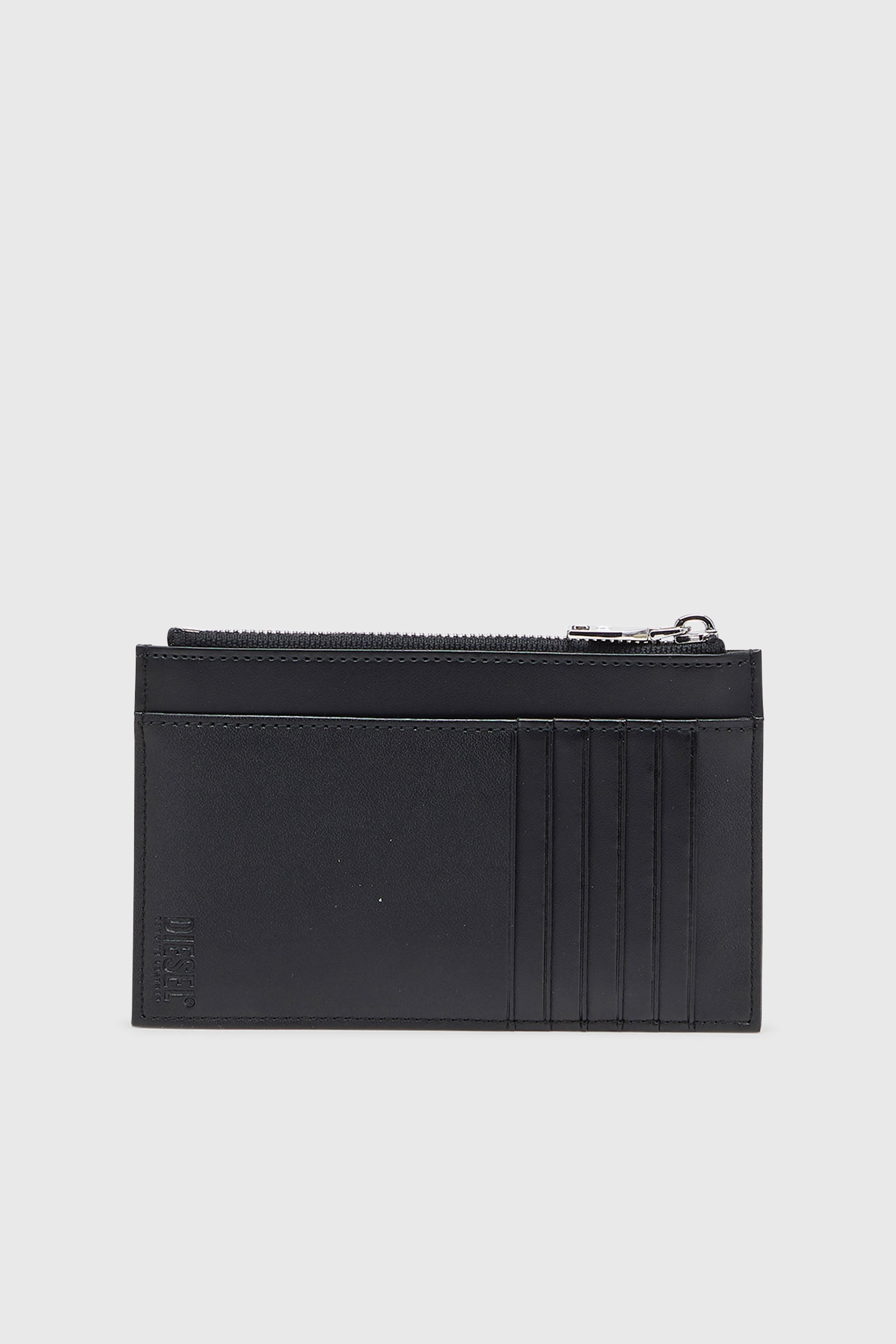 Diesel - D-LOGO 2.0 CARD CASE VI, Herren Kartenetui aus Leder mit zip-fach in Schwarz - 2