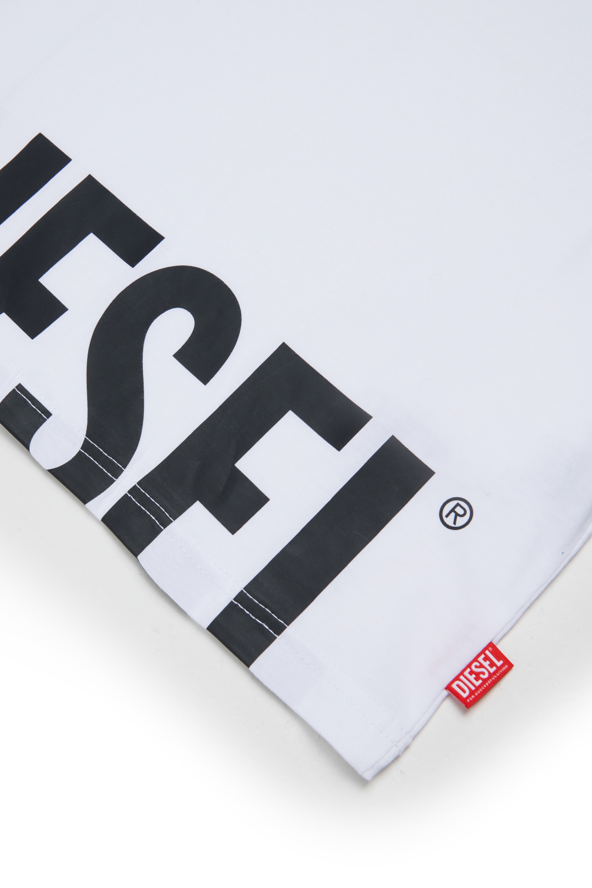Diesel - TPRES, Herren T-Shirt mit abgeschnittenem Logo in Wei&szlig; - 4