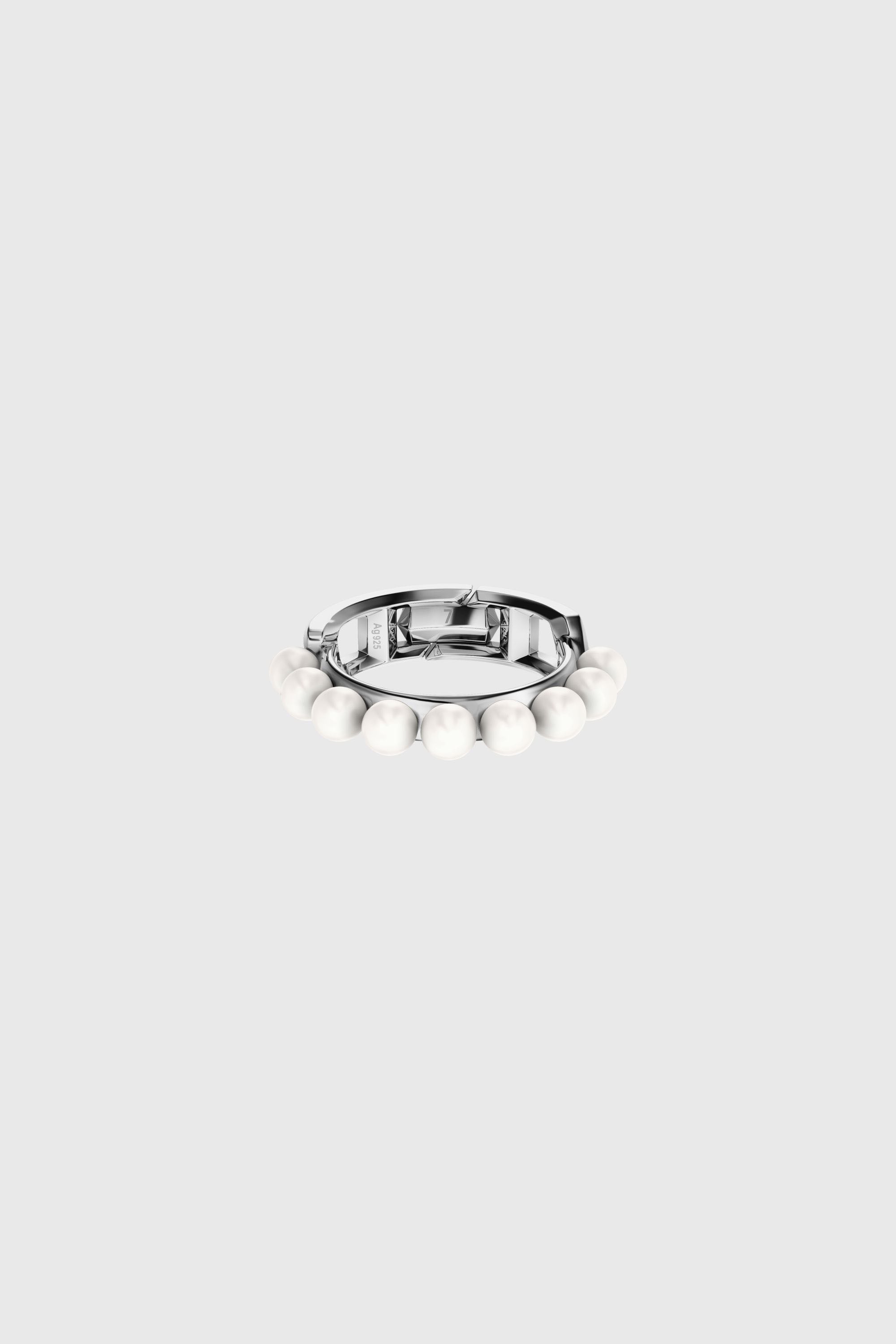 Diesel - DL1370040 STERLING SILVER JEWEL, Unisex Bandring aus Sterlingsilber und Perle in Silber - 2