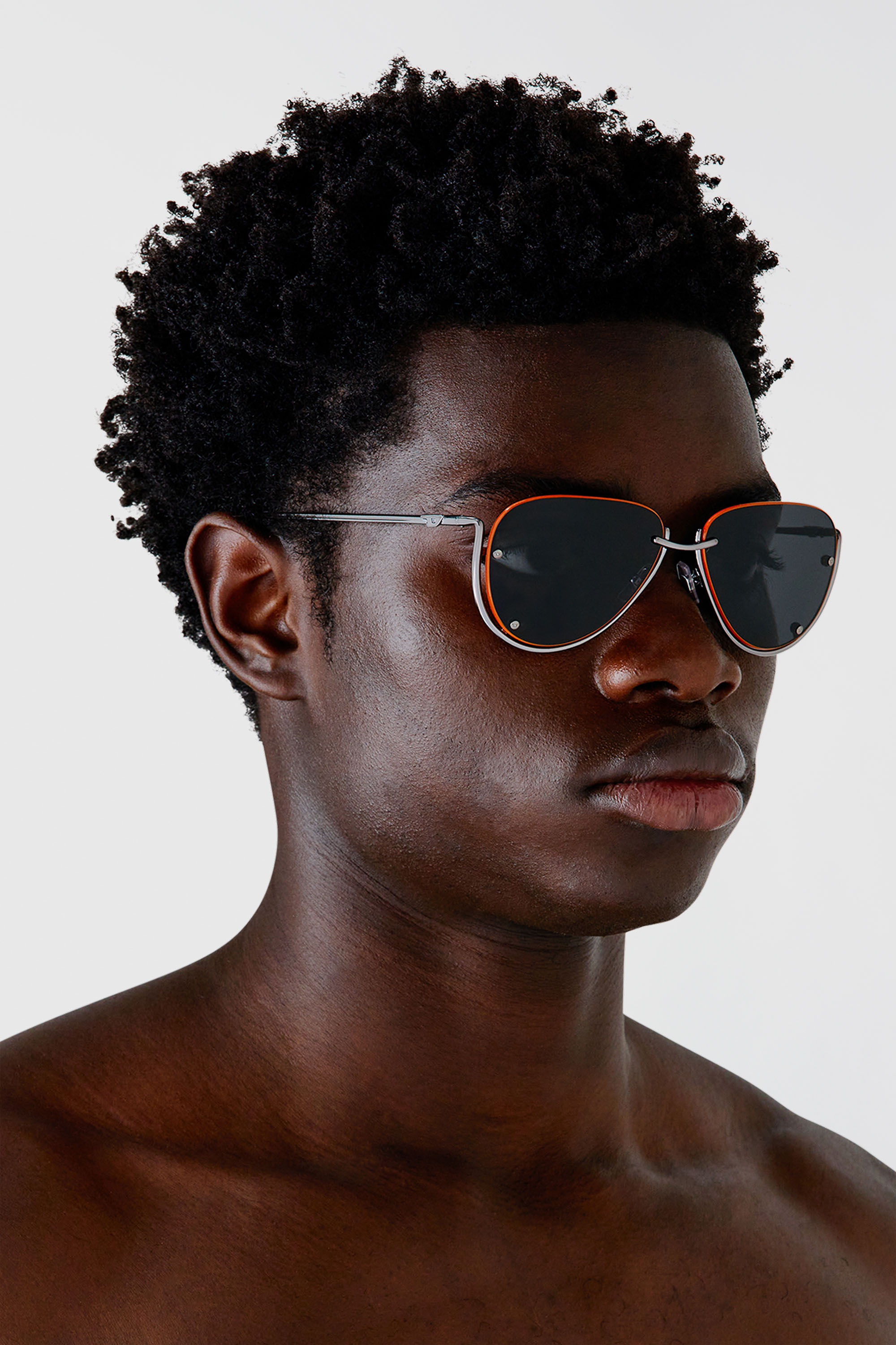 Diesel - 0DL1003, Unisex Brille in Pilotenform in Schwarz/Orange - 5