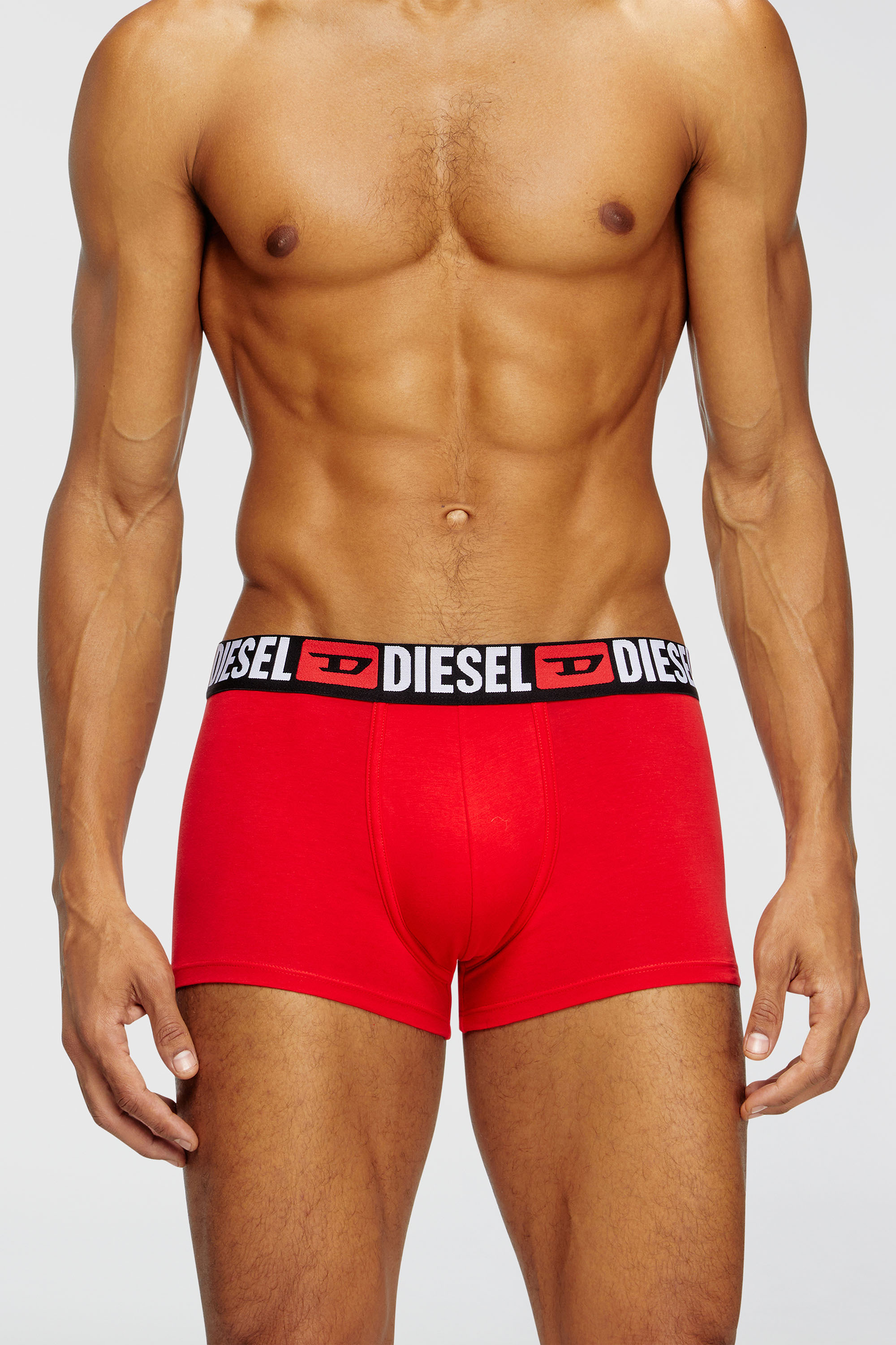 Diesel - UMBX-DAMIENTHREEPACK, Herren Retropants im Dreierpack mit umlaufendem Logo am Bund in Rot/Grau - 2