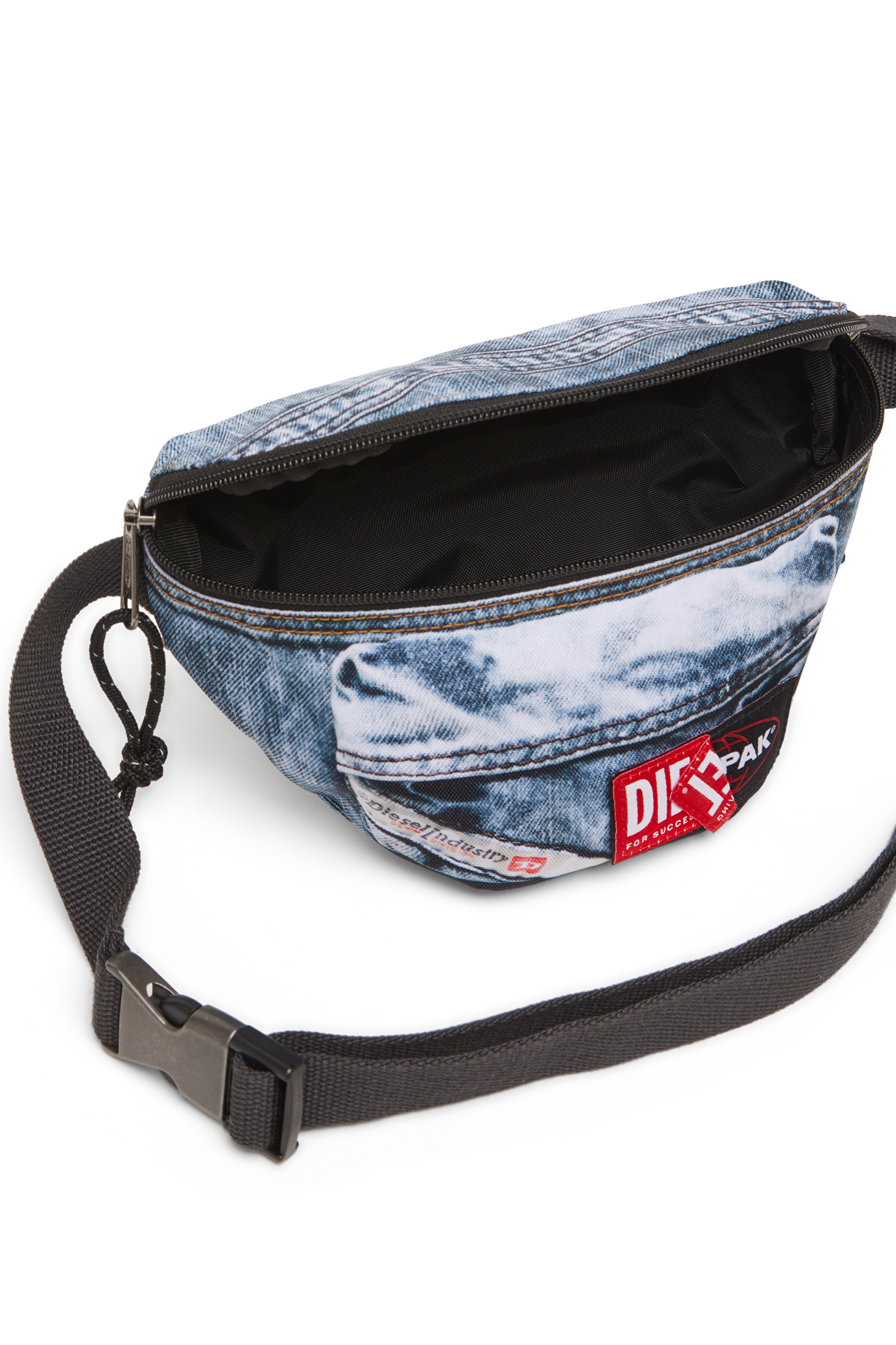 Diesel - DIESEL SPRINGER, Unisex Gürteltasche aus Trompe l'œil-Denim in Blau - 5