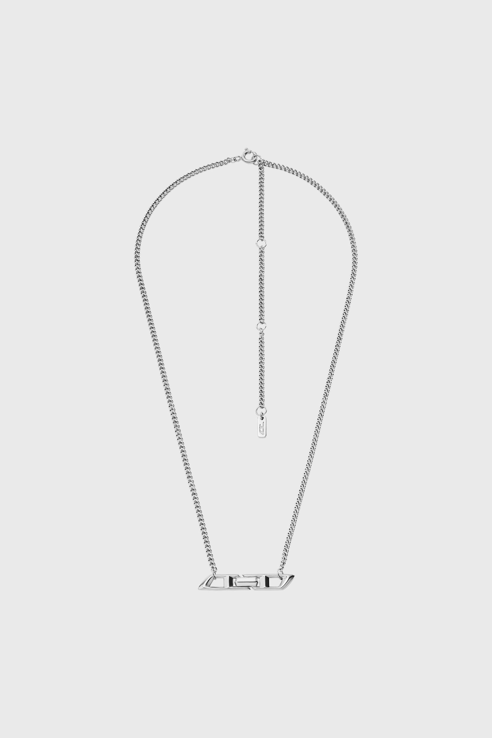 Diesel - DL1351040 STERLING SILVER JEWEL, Unisex D Logo-Halskette aus Sterlingsilber in Silber - 1