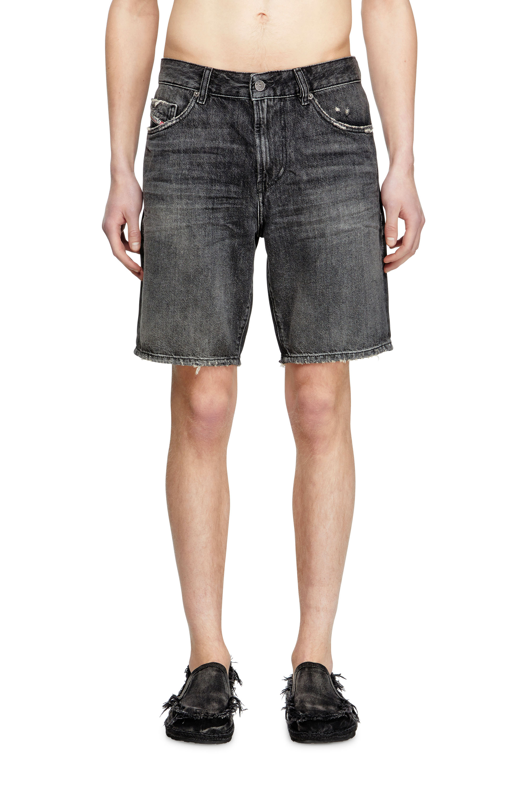 Diesel - D-FIN, Herren Schmal geschnittene Shorts aus Denim in Schwarz - 3