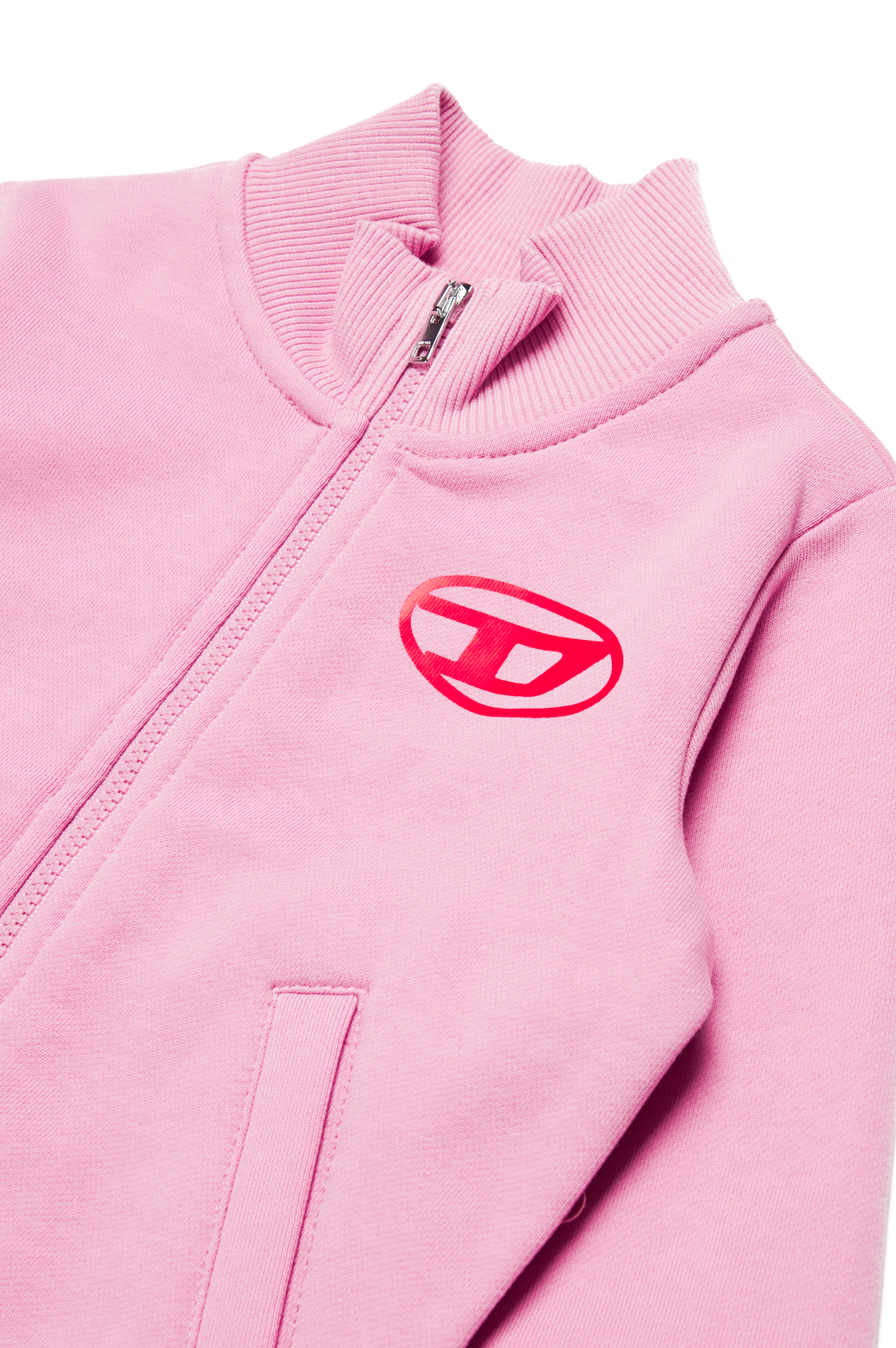 Diesel - SMARCOB, Unisex Zipped sweatshirt with Oval D print in Pink - Image 3