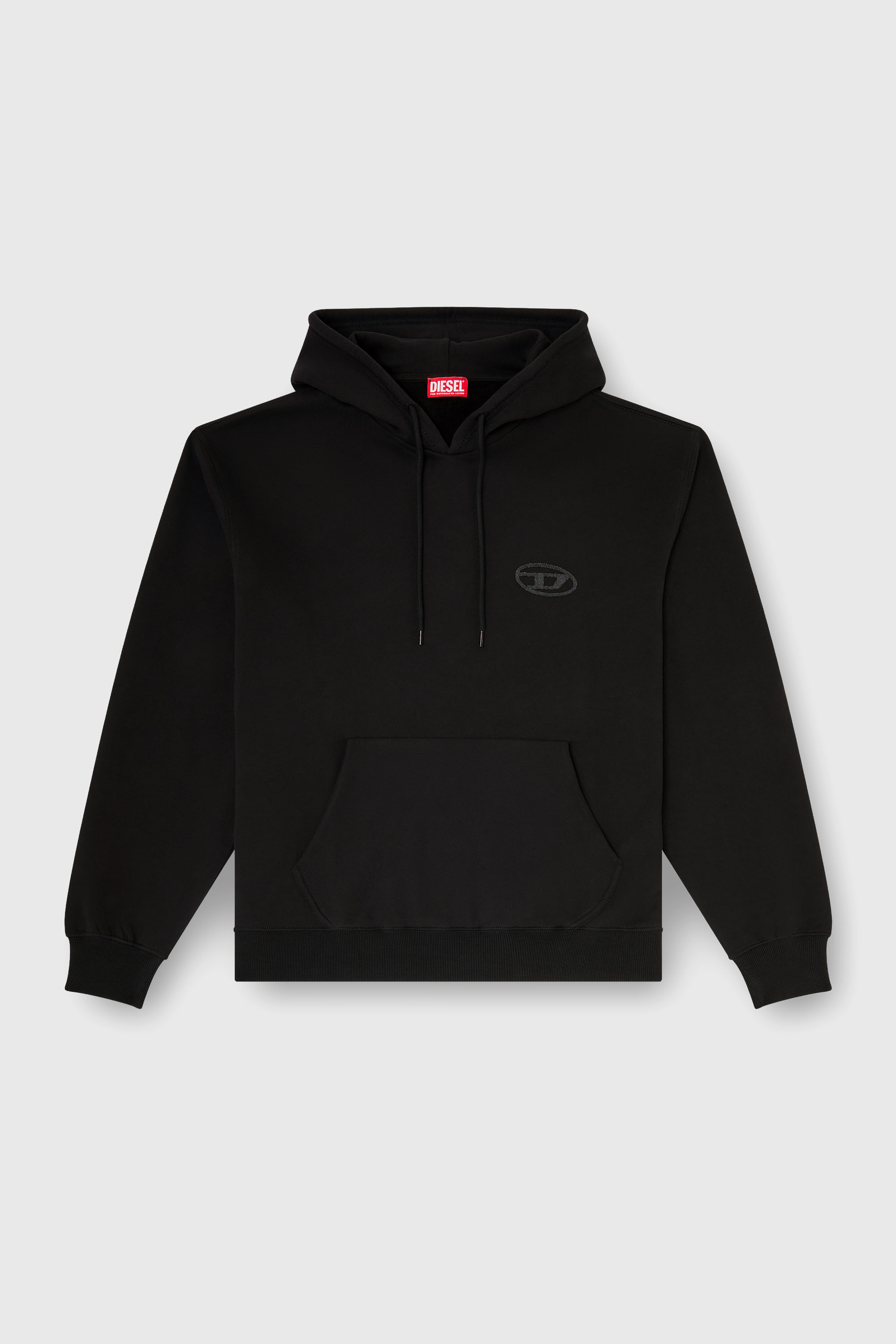 Diesel - S-LUK-H-T92, Herren Hoodie aus Baumwolle mit tonalem Oval D Logo-Stickerei in Schwarz - 2