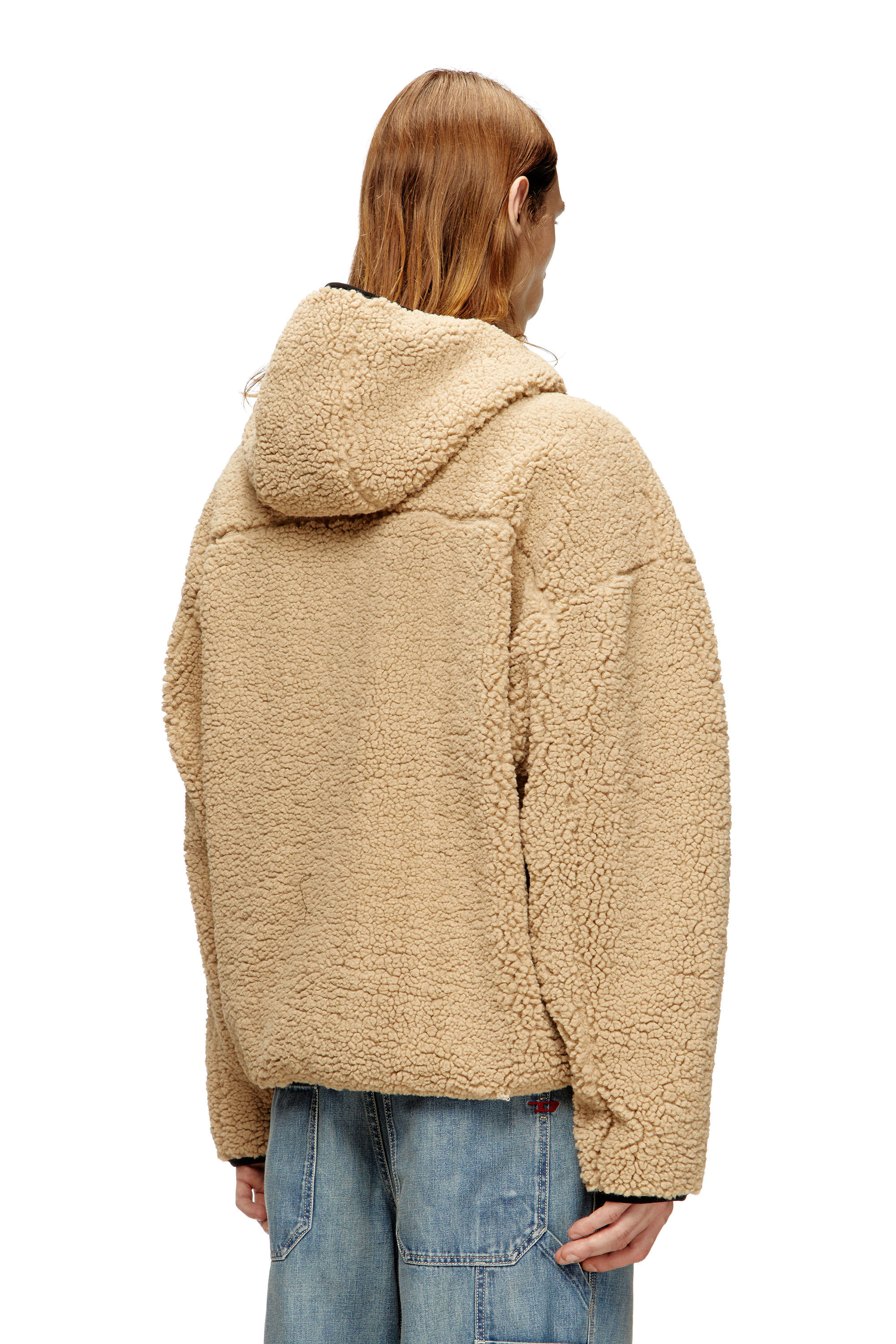 Diesel - S-ZAT, Herren Teddy-Kapuzenpullover in Beige - 4