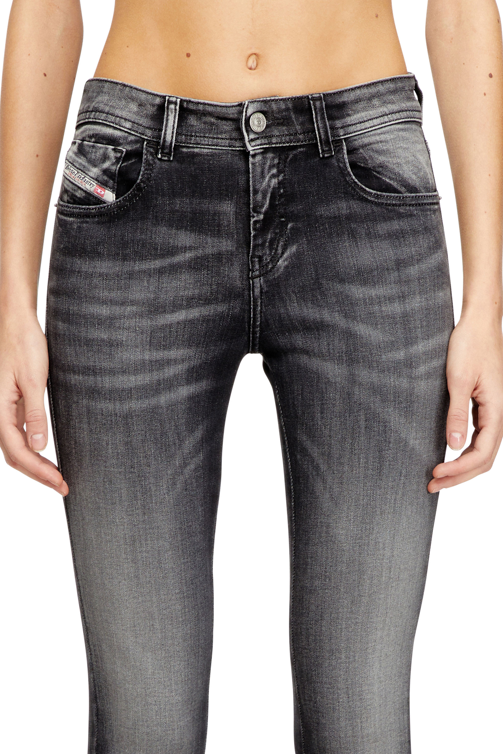 Diesel - Damen Skinny Jeans 2017 Slandy 09K97, Schwarz/Dunkelgrau - 5