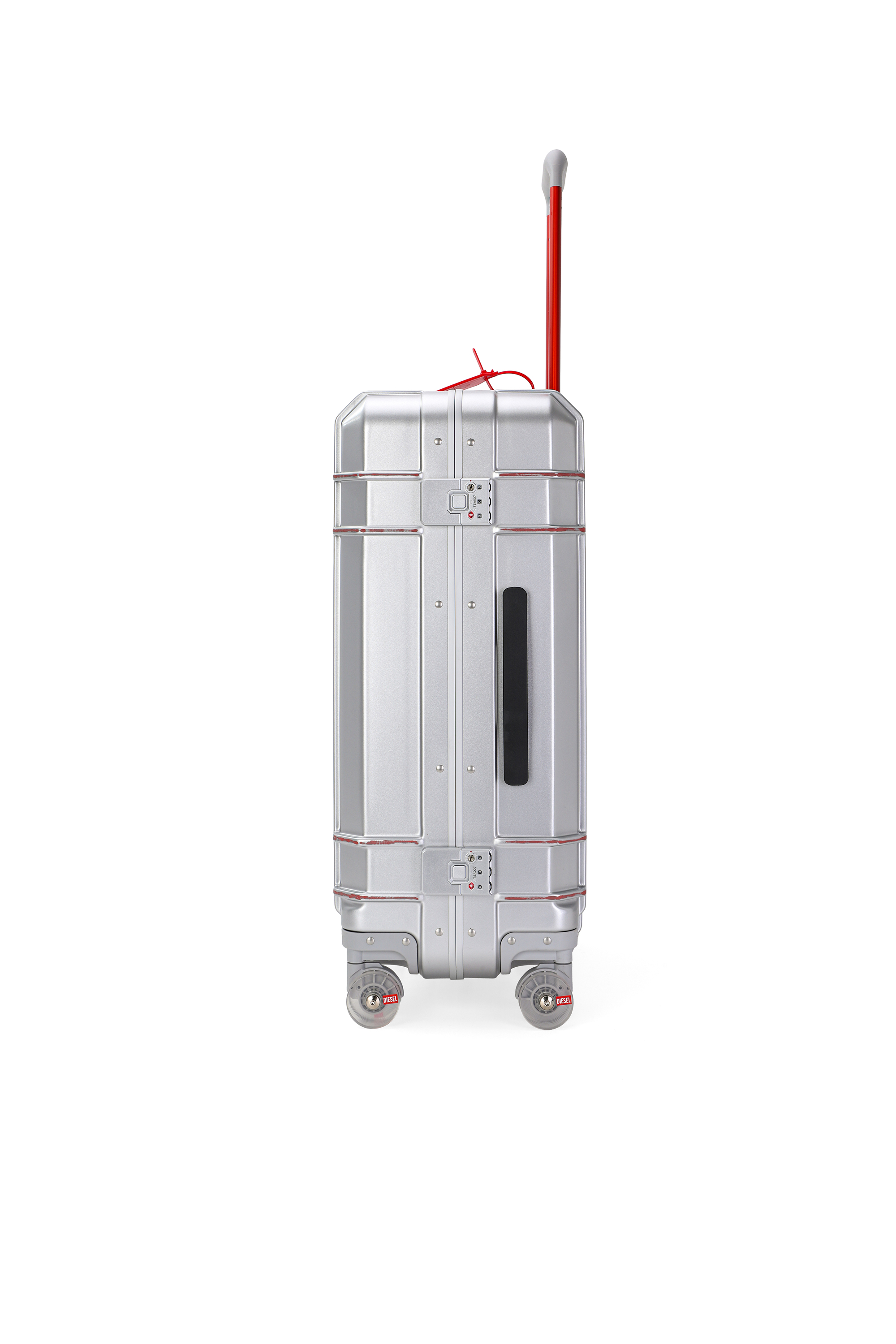 Diesel - DIESEL PC STRONG IMAGE TROLLEY- DSL003, Unisex Robuster Kabinenkoffer 24" in Silber - 4