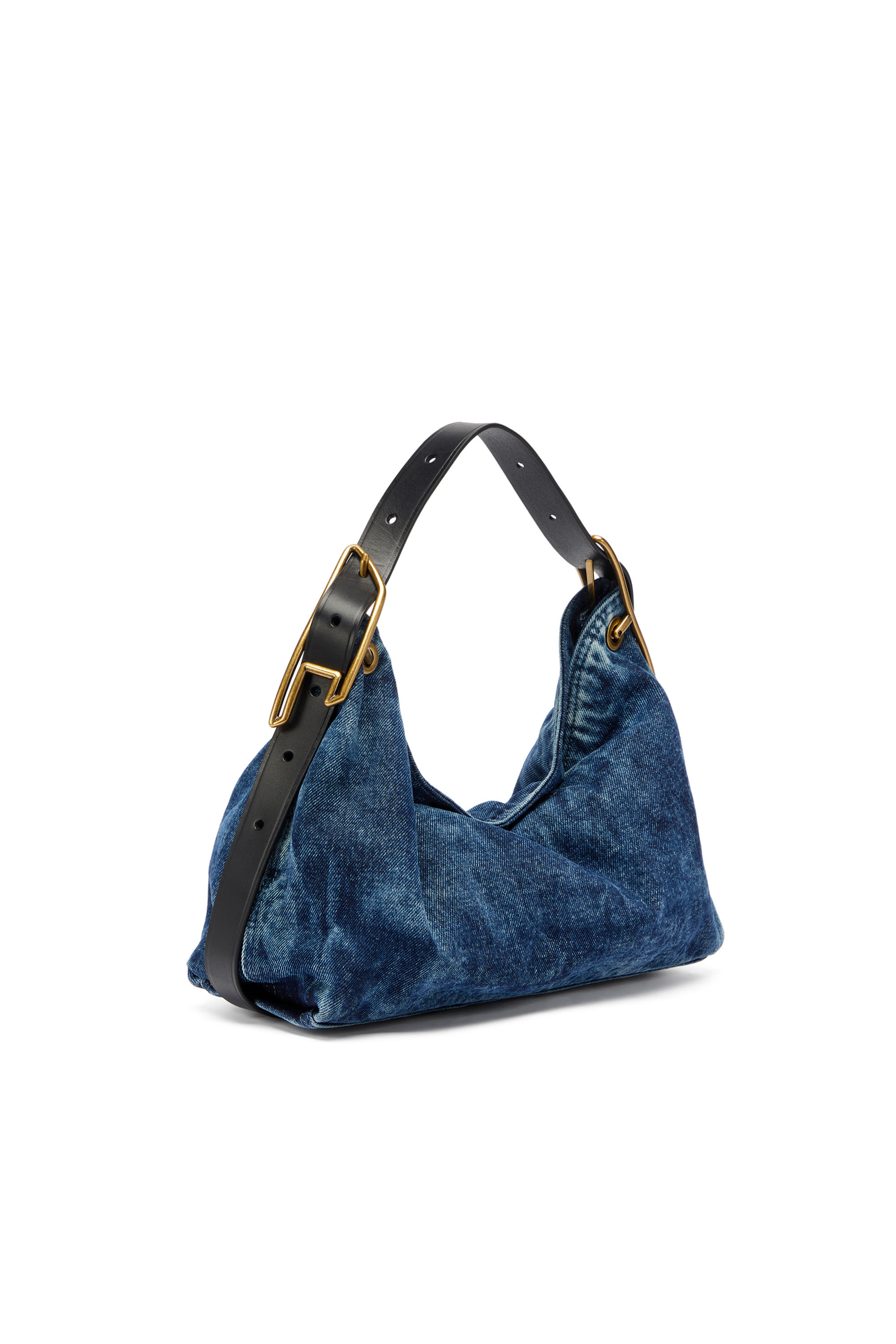 Diesel - D-LINE SHOULDER, Damen D-Line-Denim Schultertasche in Mittelblau - 1