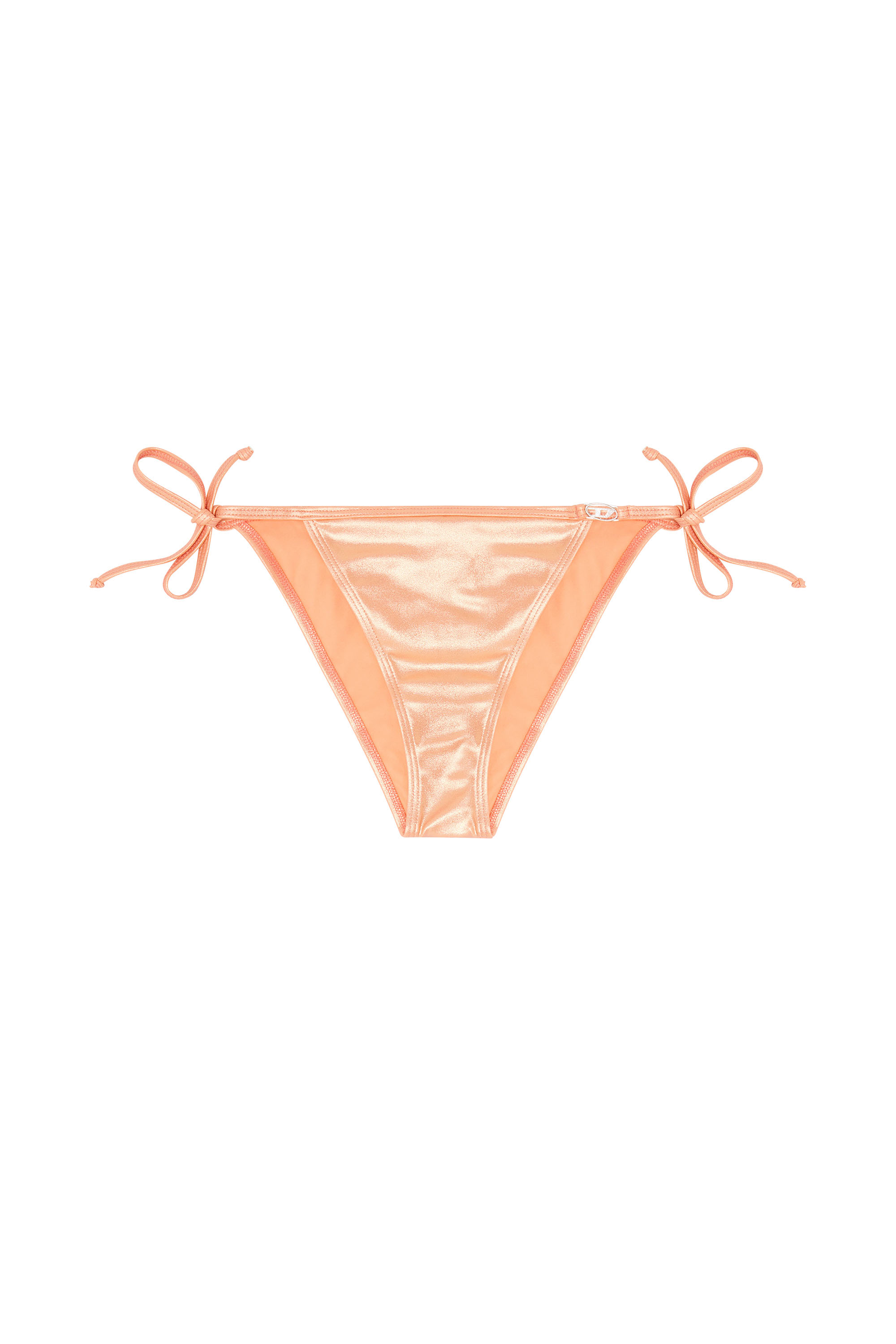 Diesel - BRIGITTES-DNM, Damen Seitlich gebundene Bikinihose aus schimmerndem Stoff in null - 4