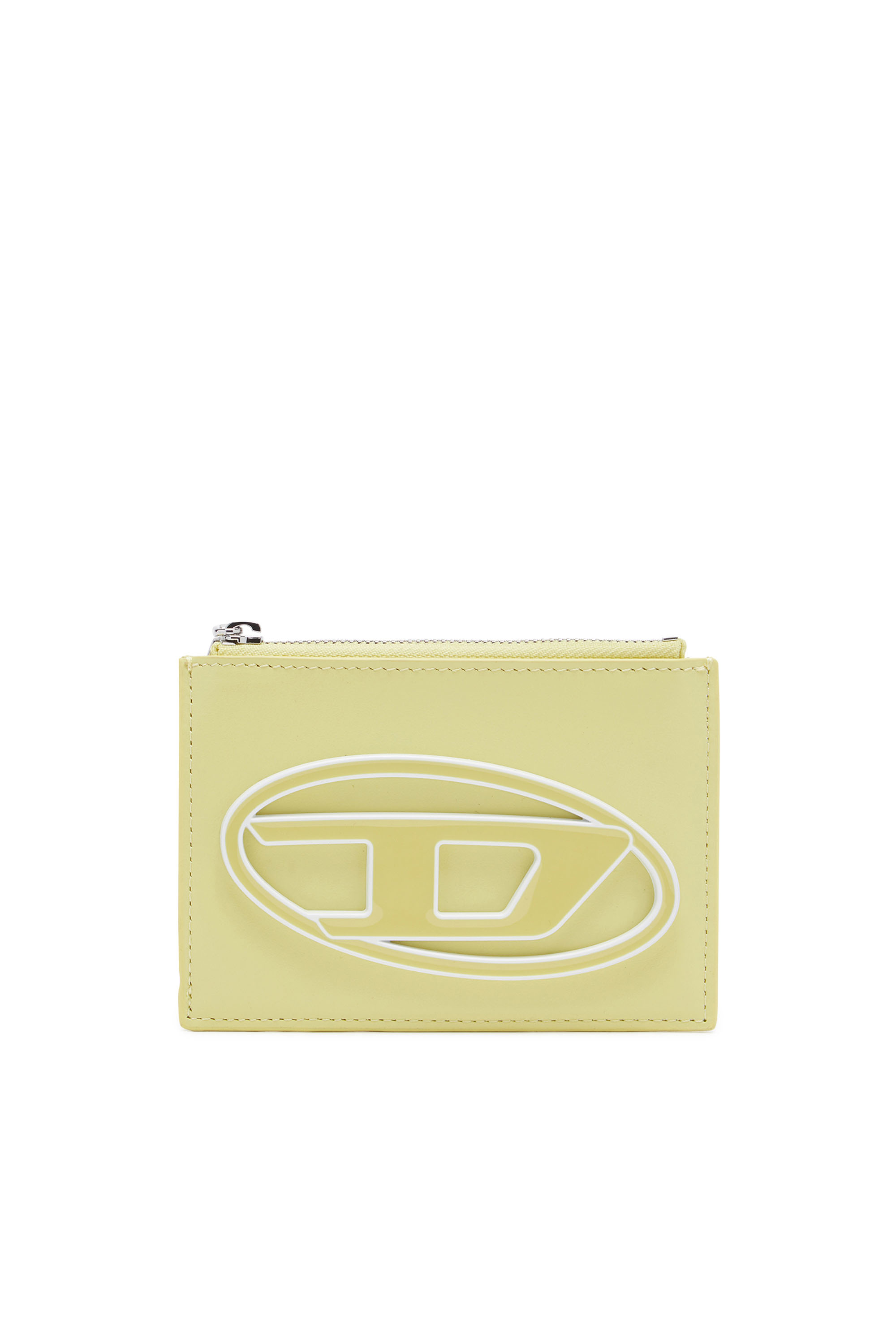 Diesel - 1DR CARD HOLDER I, Woman Card holder in pastel leather in Yellow - Image 1