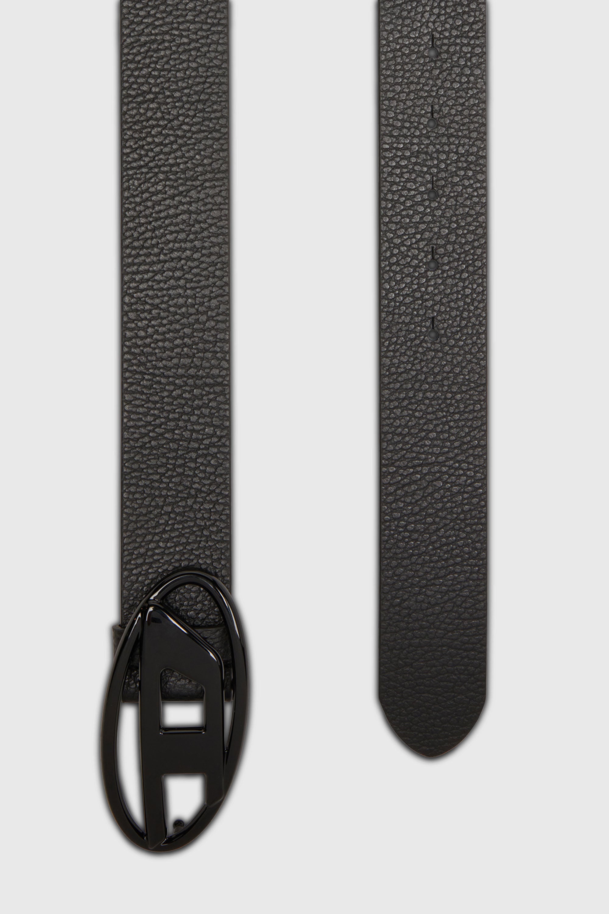 Diesel - B-1DR, Unisex 4cm G&uuml;rtel aus Leder mit matter Oval D-Schnalle in Schwarz - 2