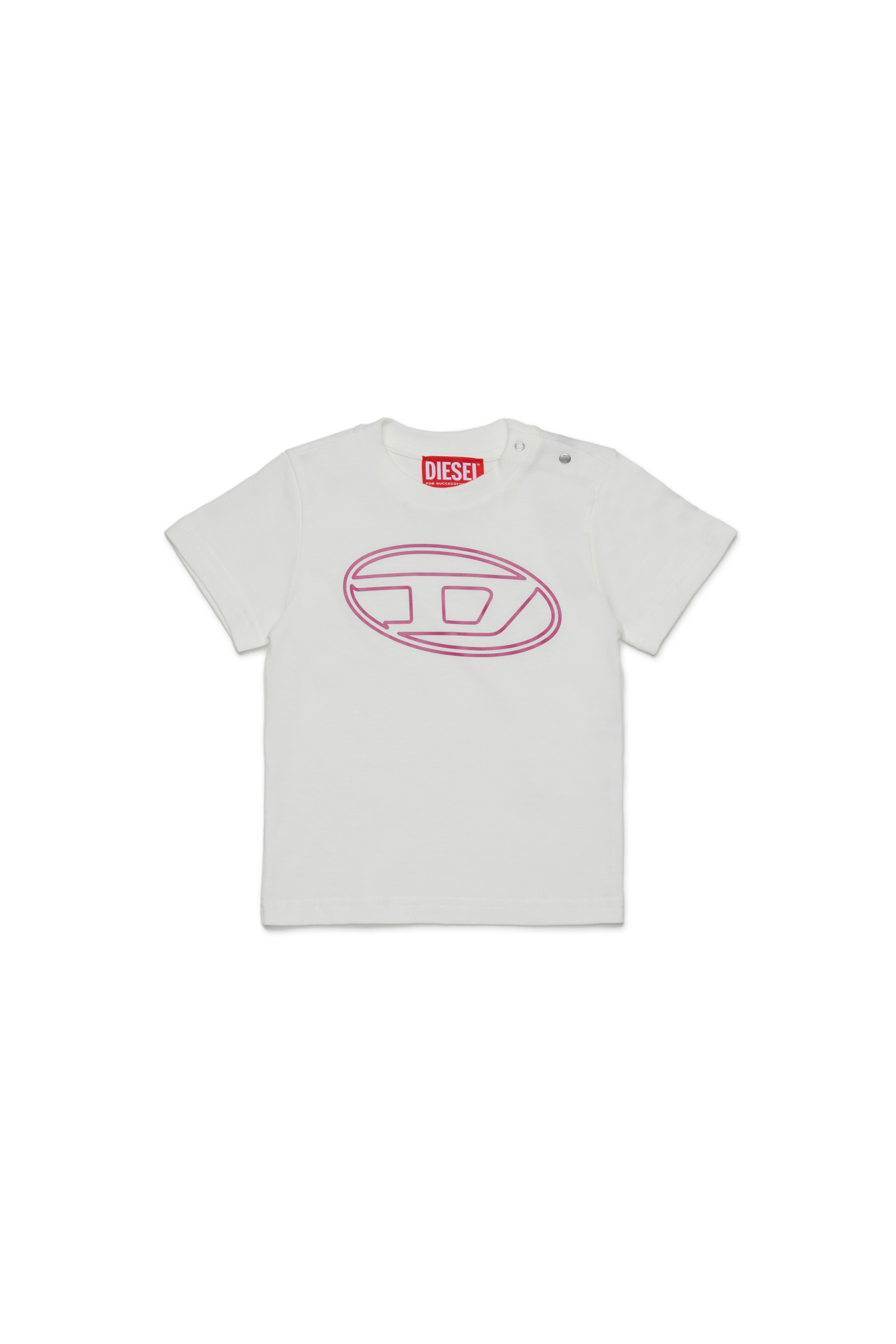 Diesel - TIMOTYB, Unisex Baumwoll-T-Shirt mit Logo in Weiss/Rosa - 1