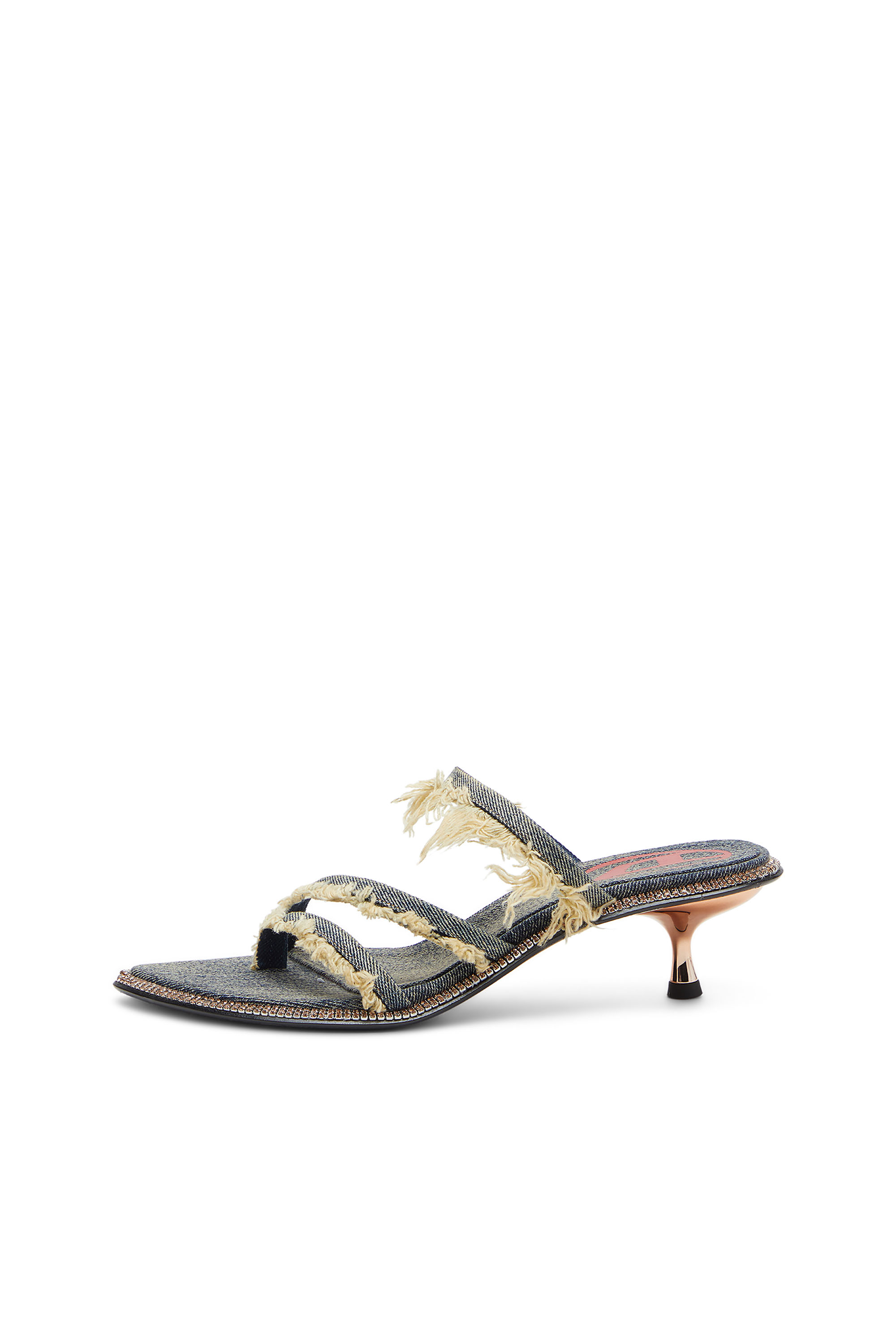Diesel - D-HAVANNA KITTIE, Damen D-Havanna Kittie-Ausgefranste Pantoletten aus Denim mit Kristallen in Blau - 2