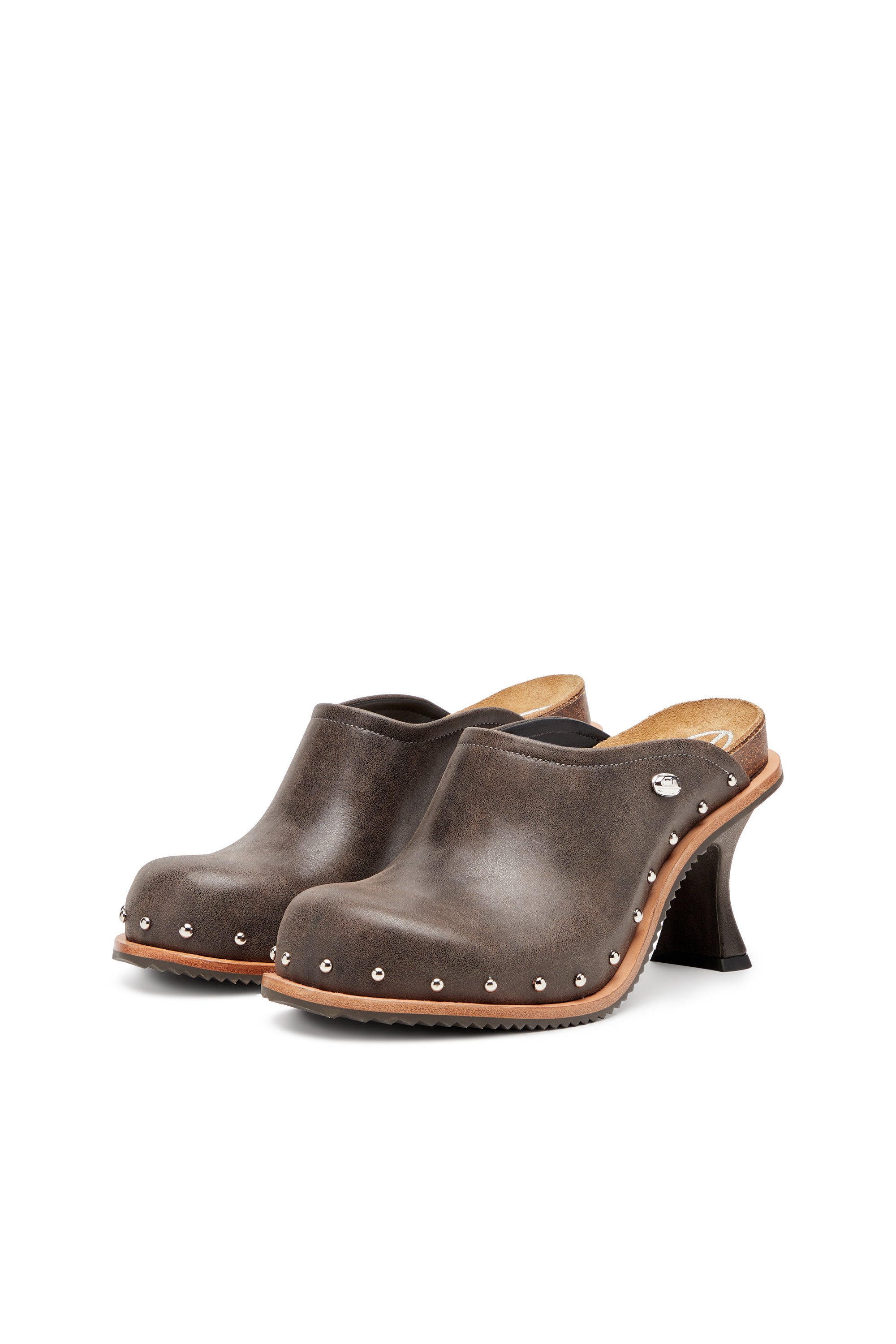 Diesel - D-WOODSTOCK ML CLOG W, Damen D-Woodstock-Pantoletten aus besetztem Leder in Dunkelbraun - 8