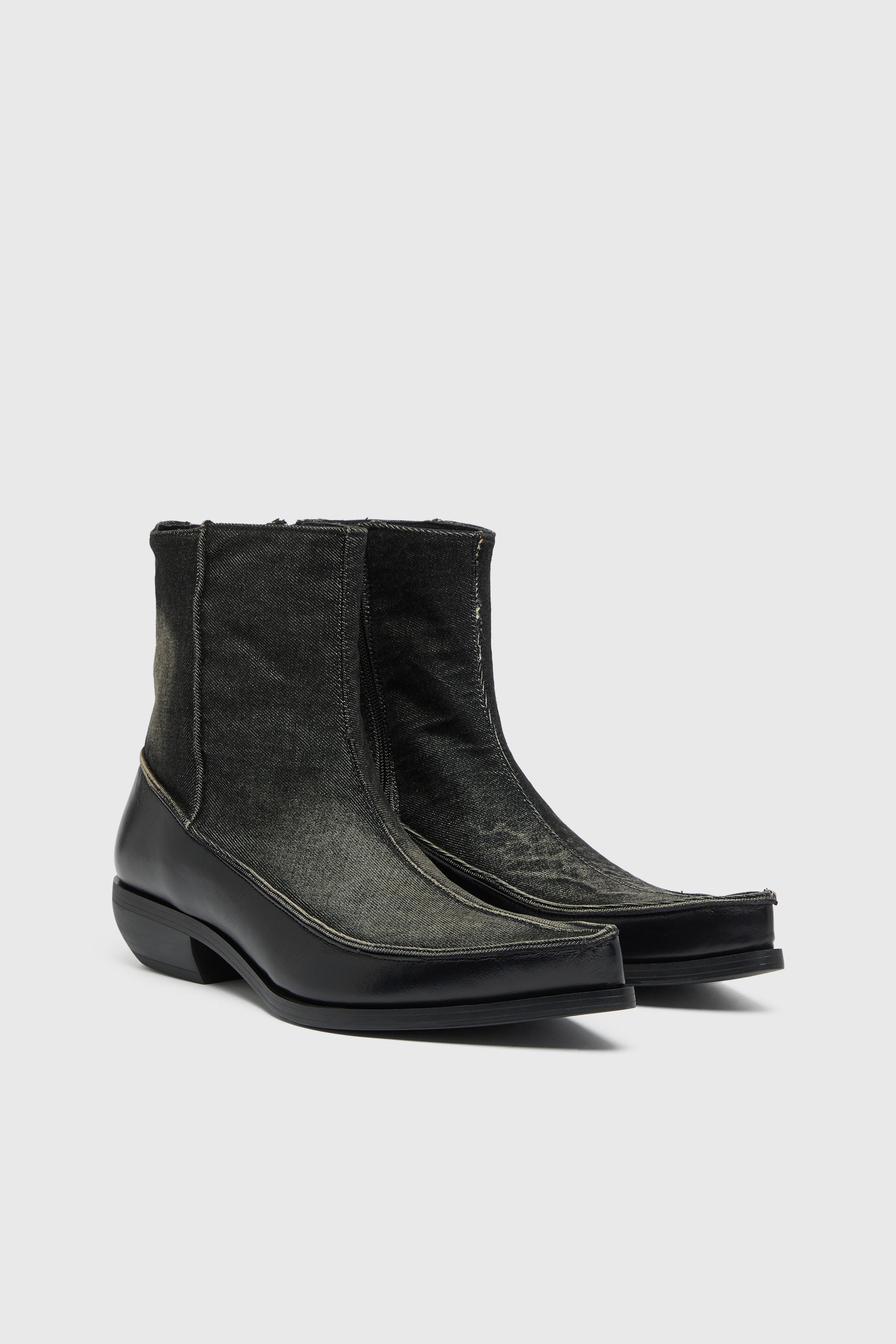 Diesel - D-FRIDO-30-TR, Herren D-Frido-Westliche Stiefeletten aus Leder und Denim in null - 2