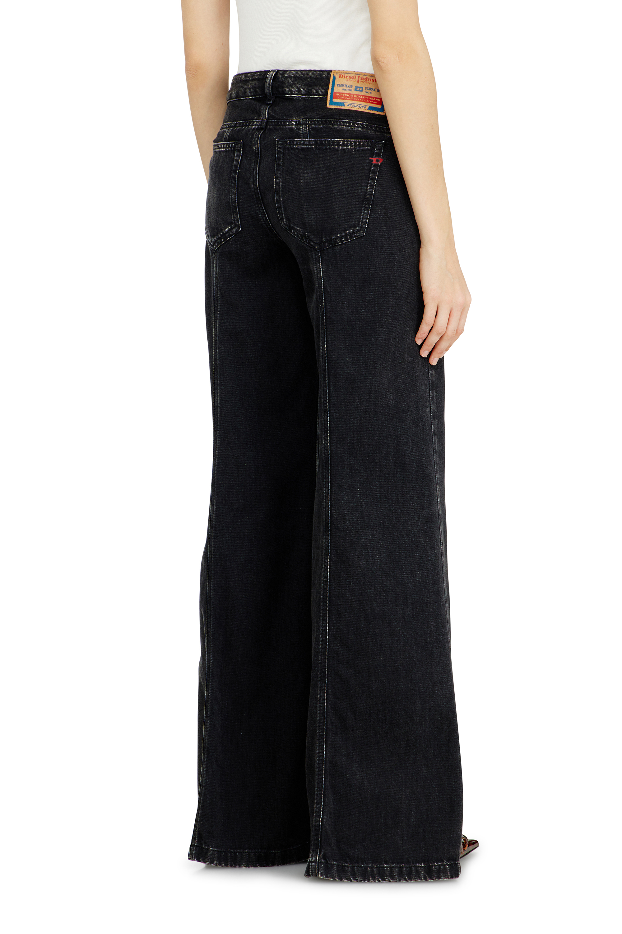 Diesel - Damen Flare Jeans D-Akii 068HN, Schwarz/Dunkelgrau - 3