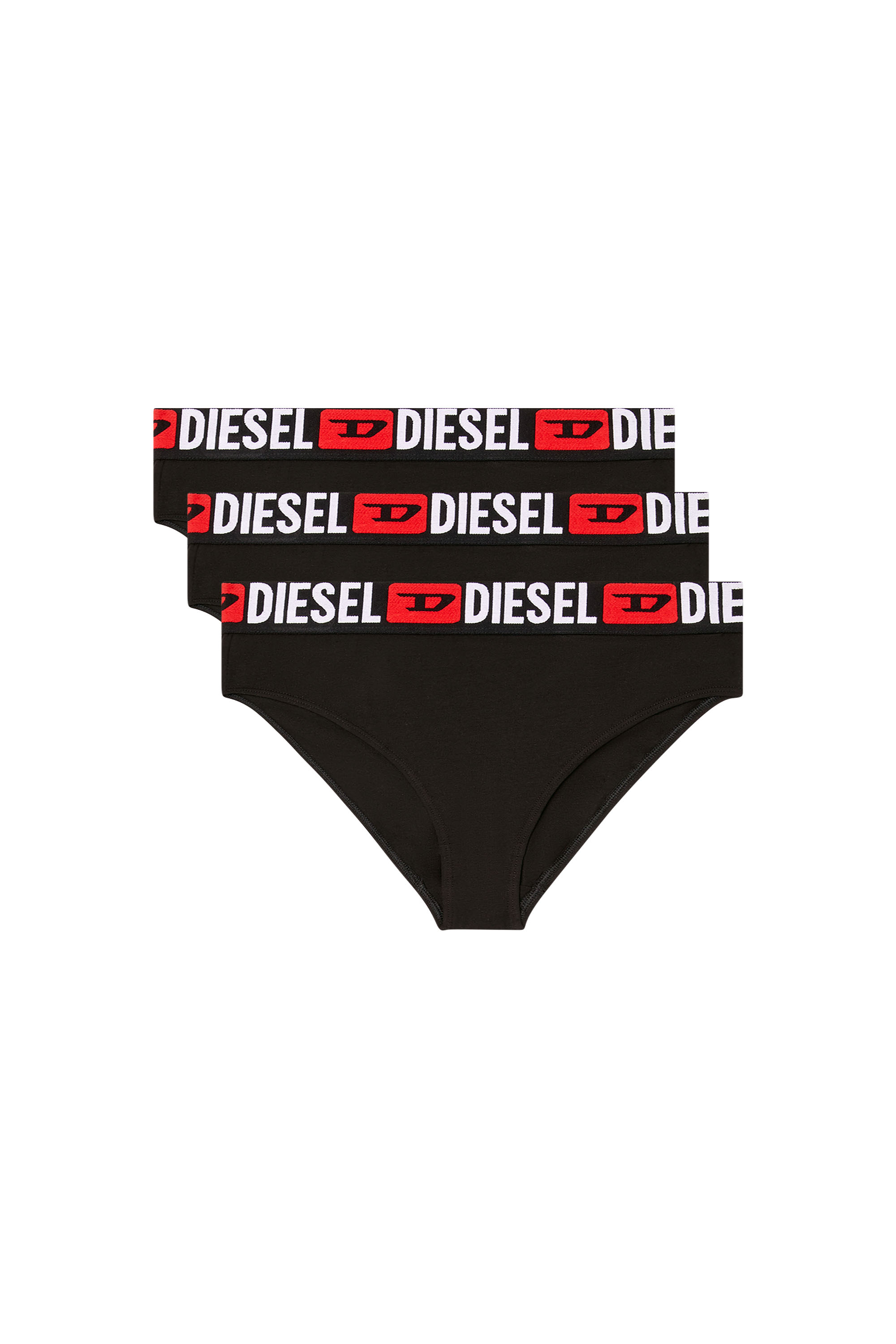 Diesel - SAM-D-CORE-3PACK, Damen Slips mit Maxilogo-Bund im Dreierpack in Schwarz - 2