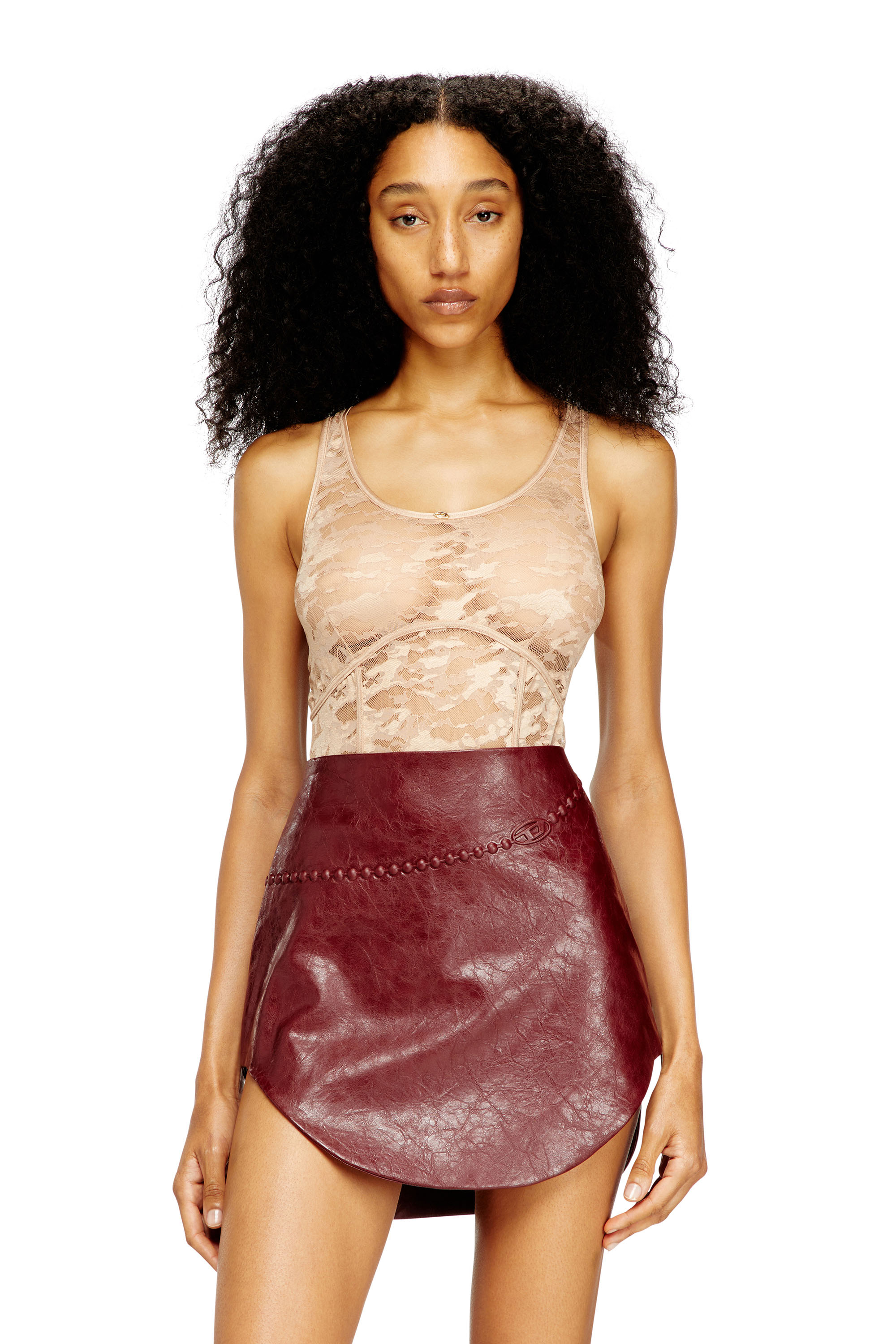 Diesel - EZZY-UTLT, Damen Nylon-Body mit Spitzenmuster in null - 4