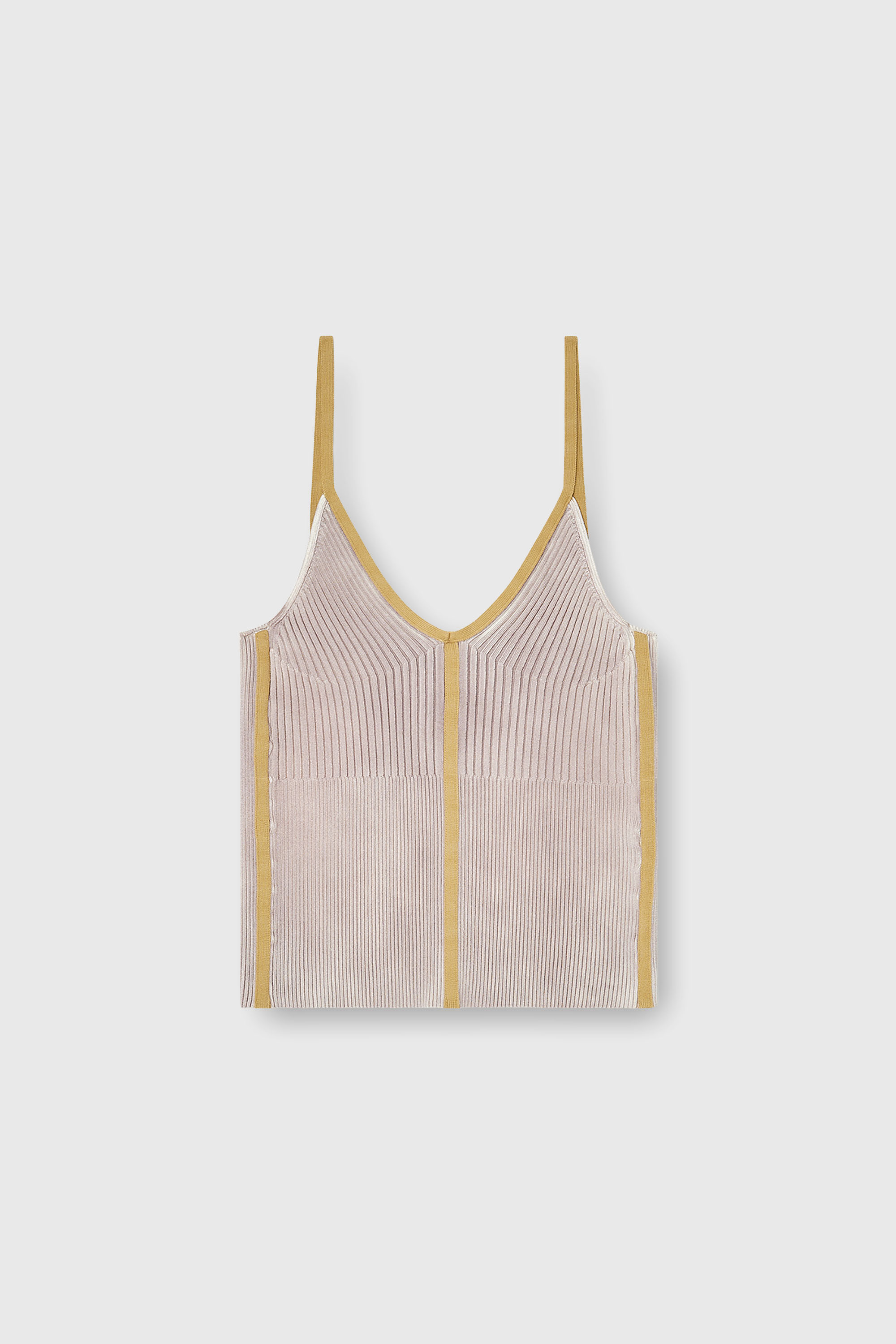 Diesel - M-SARMITE, Damen Rippstrick-Cami-Top mit kontrastierenden B&auml;ndern in Lila - 2