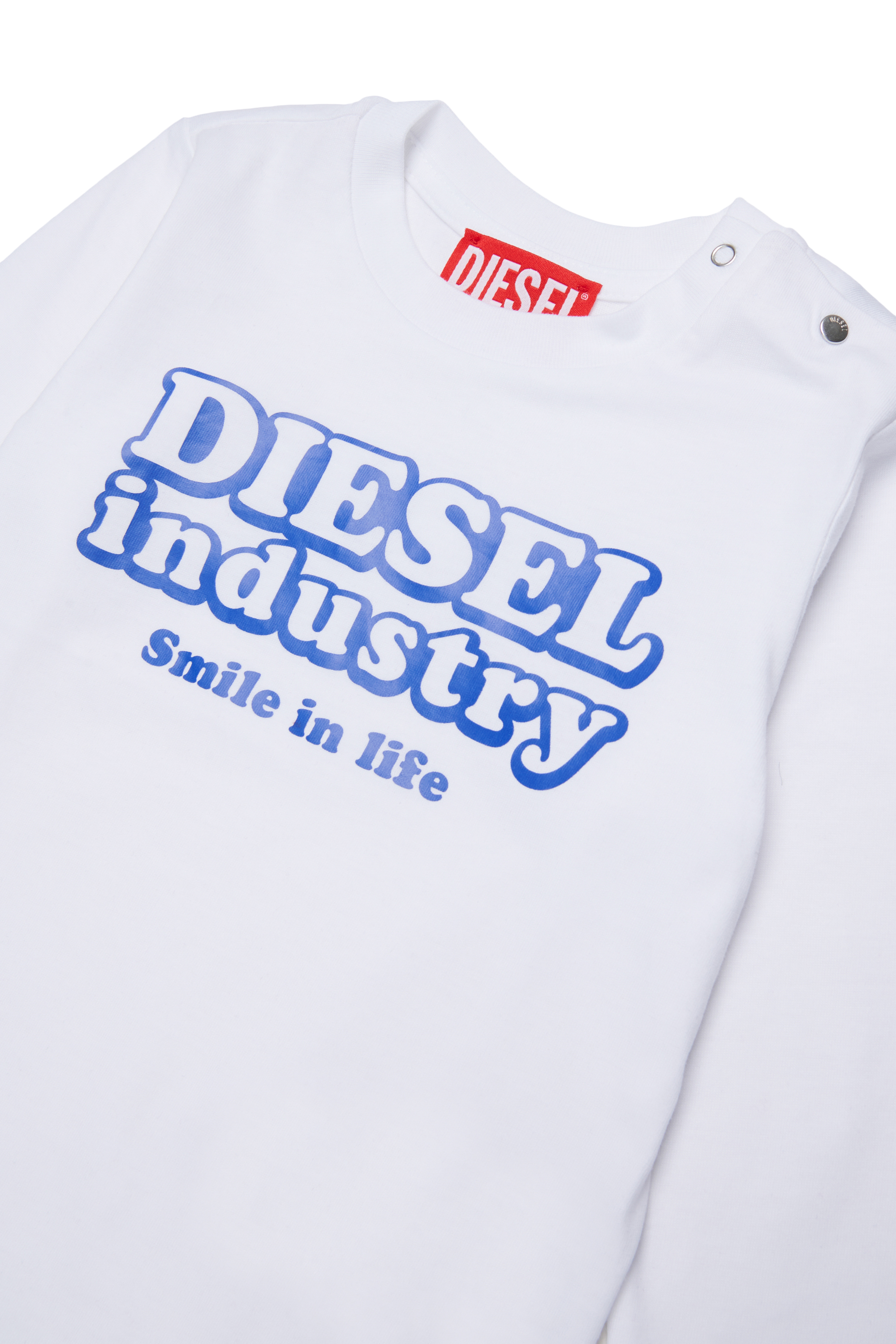 Diesel - TLODIMB, Herren Langarm-T-Shirt mit Diesel Industry Print in Wei&szlig; - 3