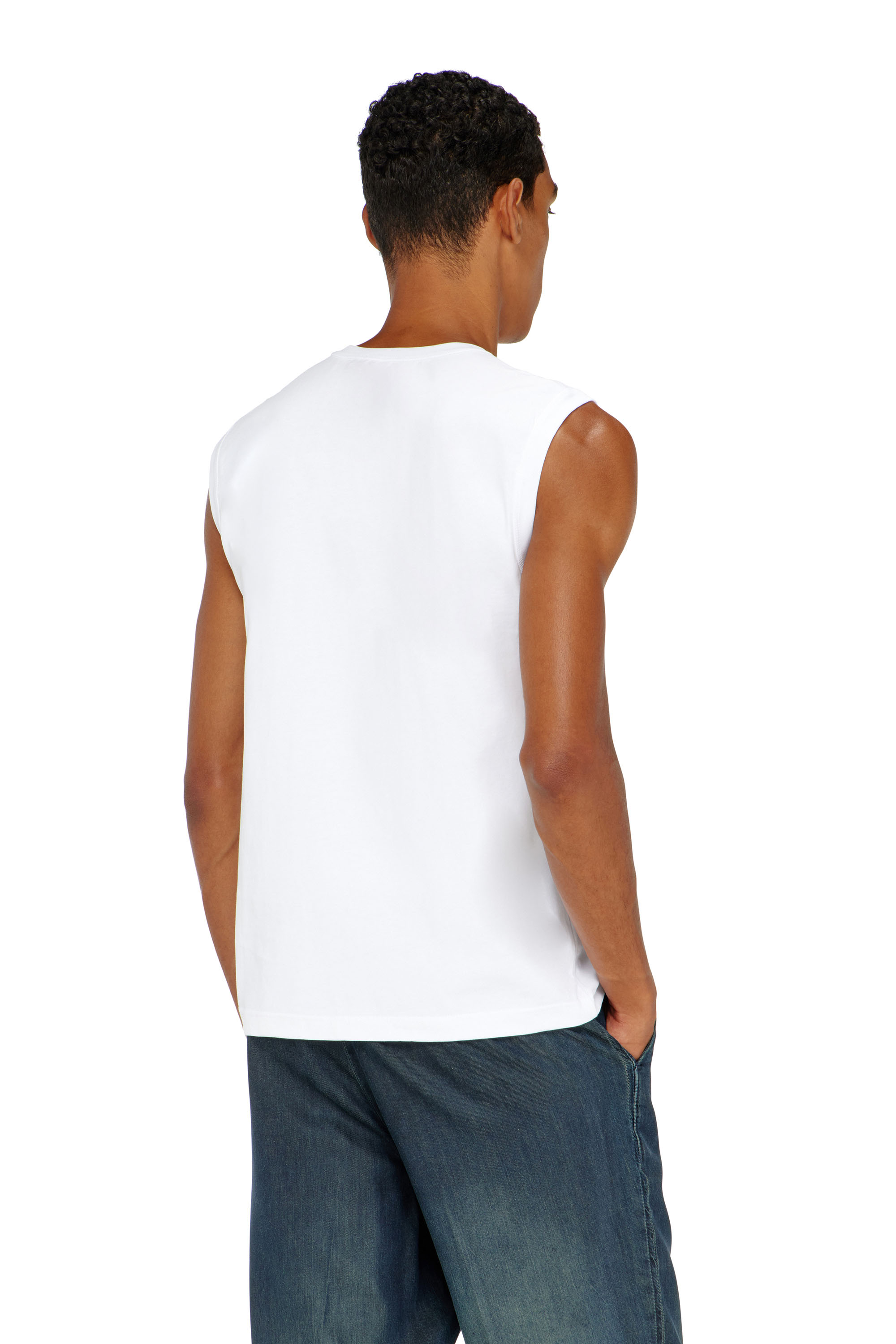 Diesel - T-BISCO-OD, Herren Tanktop mit Metallic-Oval D in Wei&szlig; - 4