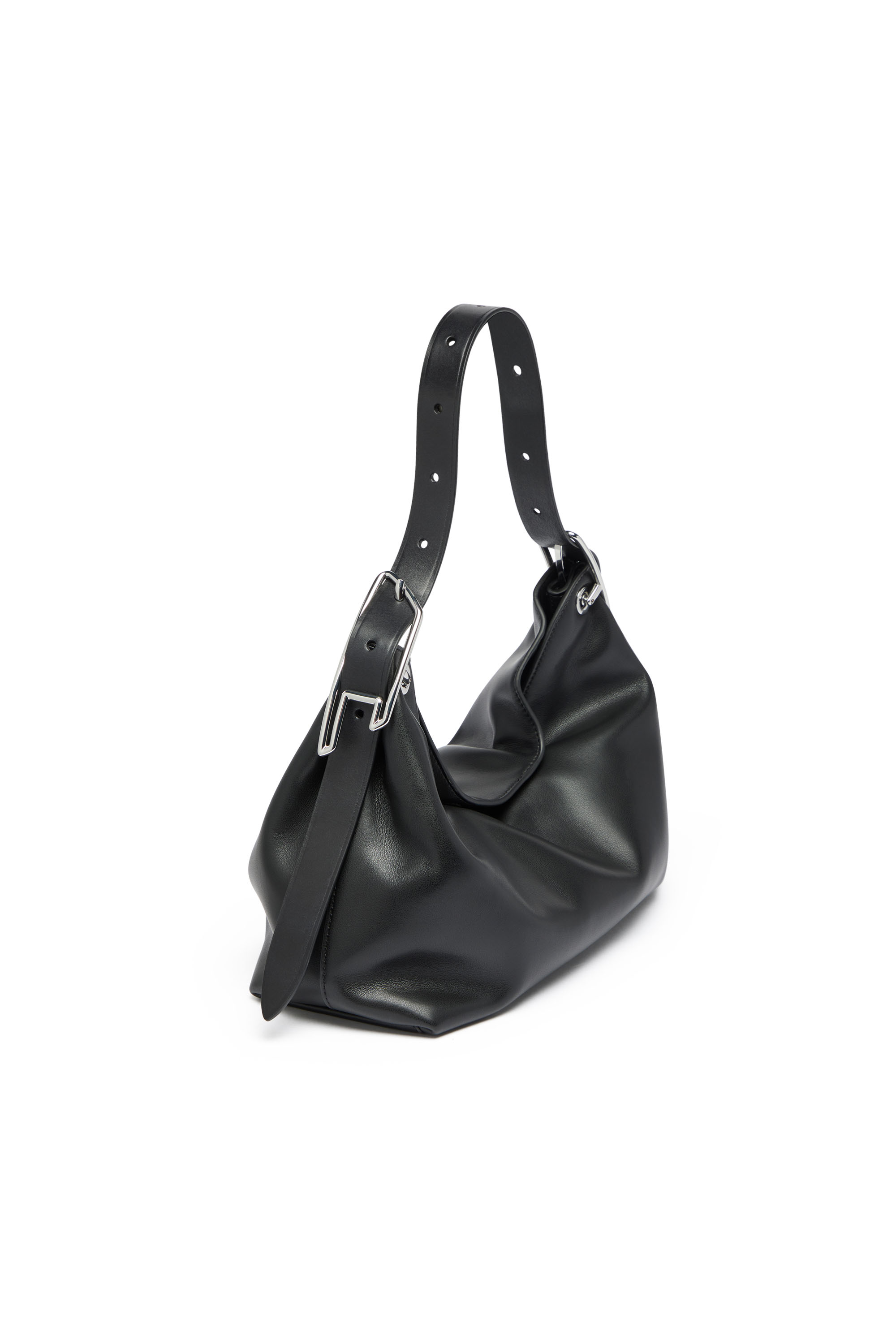 Diesel - D-LINE HOBO S, Damen D-Line-Leder-Schultertasche in Schwarz - 2