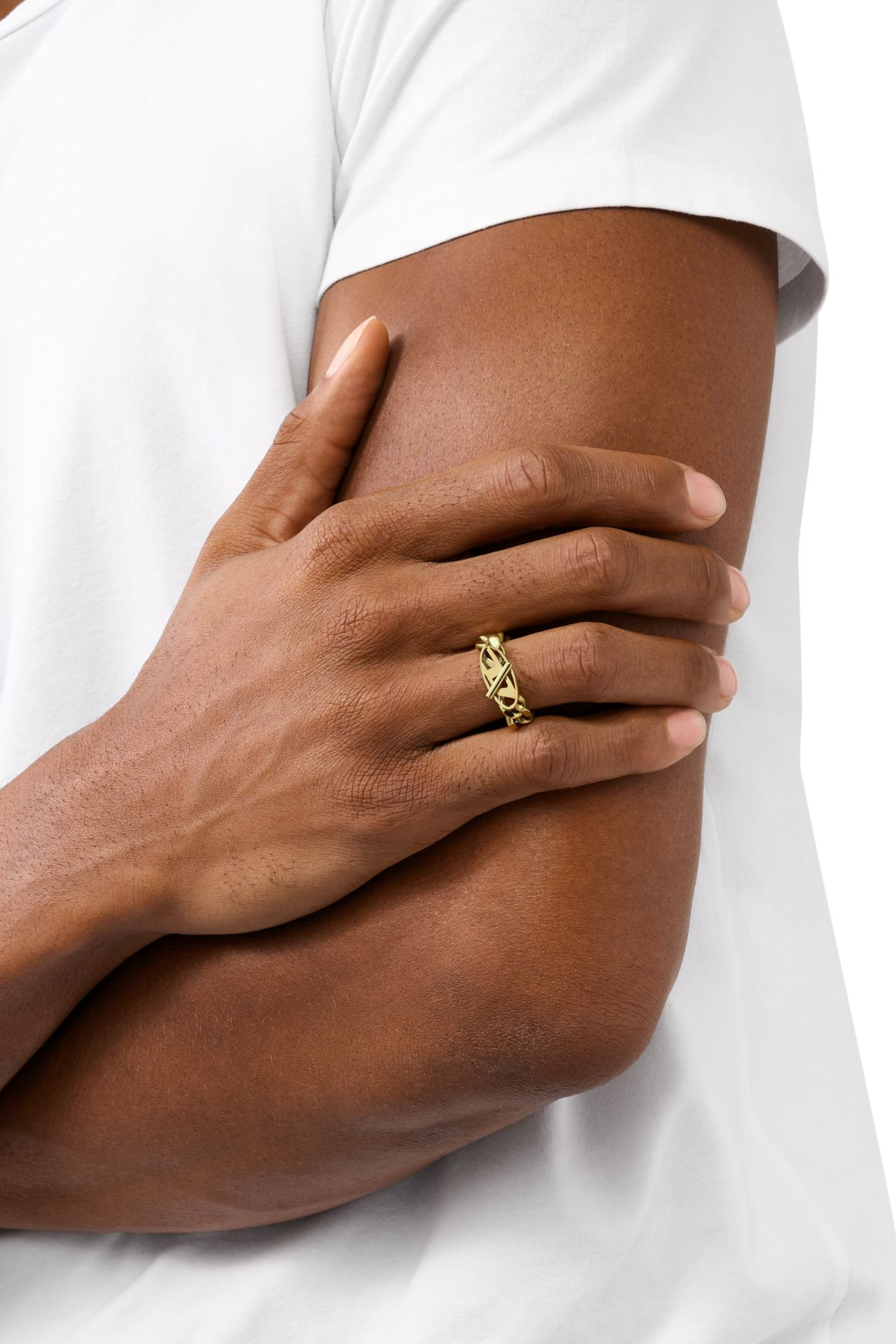 Diesel - DX1568710 JEWEL, Unisex Softer Gliederring aus goldenem Edelstahl in Gold - 3