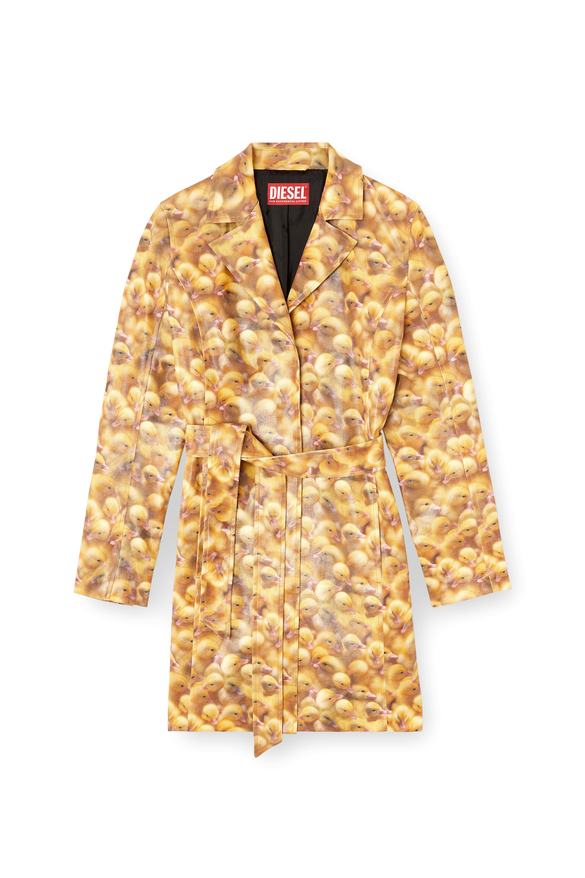 Diesel - G-OJI, Damen Trenchcoat mit Enten-Motiv in Gelb - 3