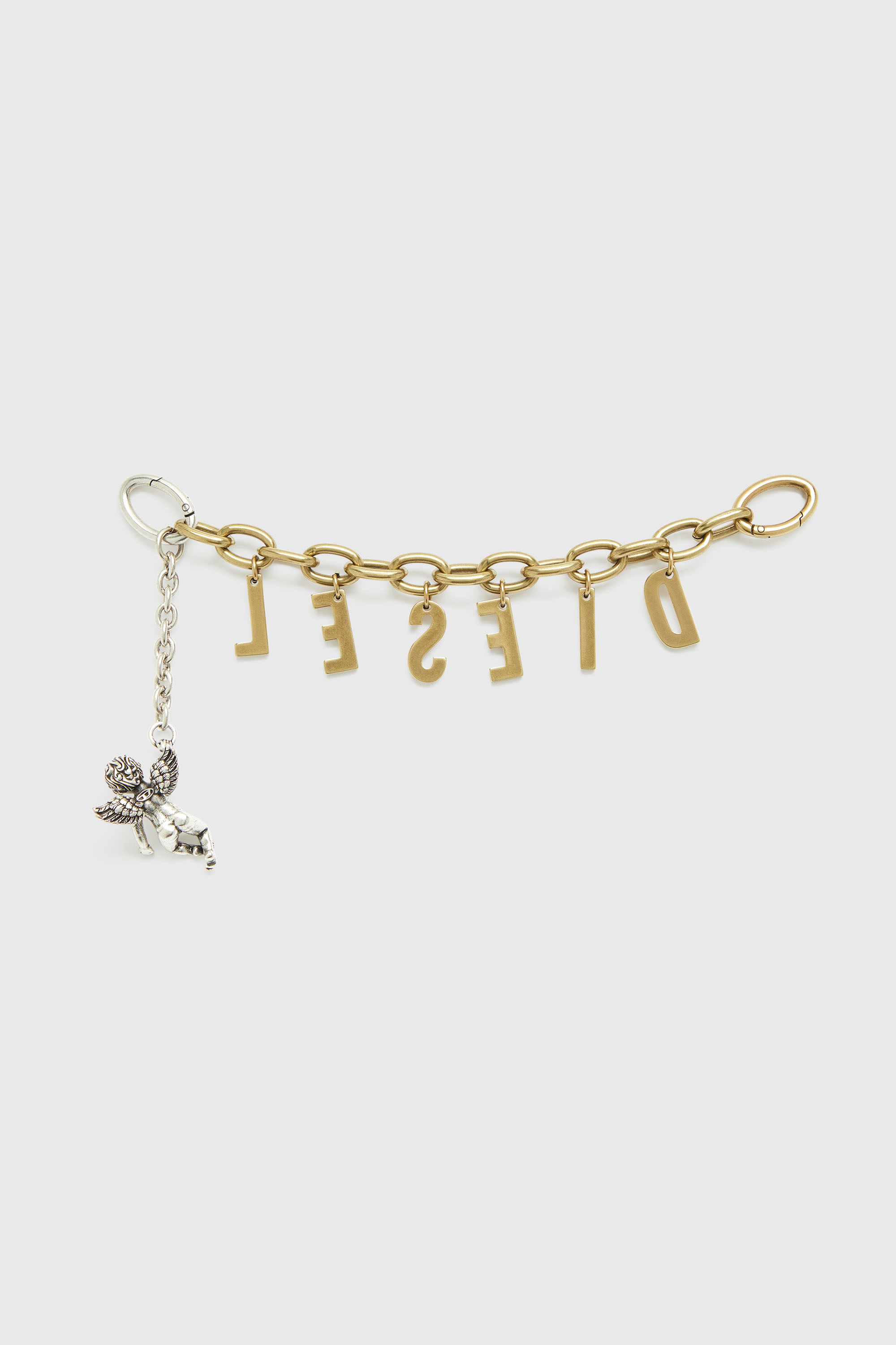 Diesel - CHAIN-D III S, Damen Metallbuchstaben-Anh&auml;nger mit Engelmotiv in Gold - 2