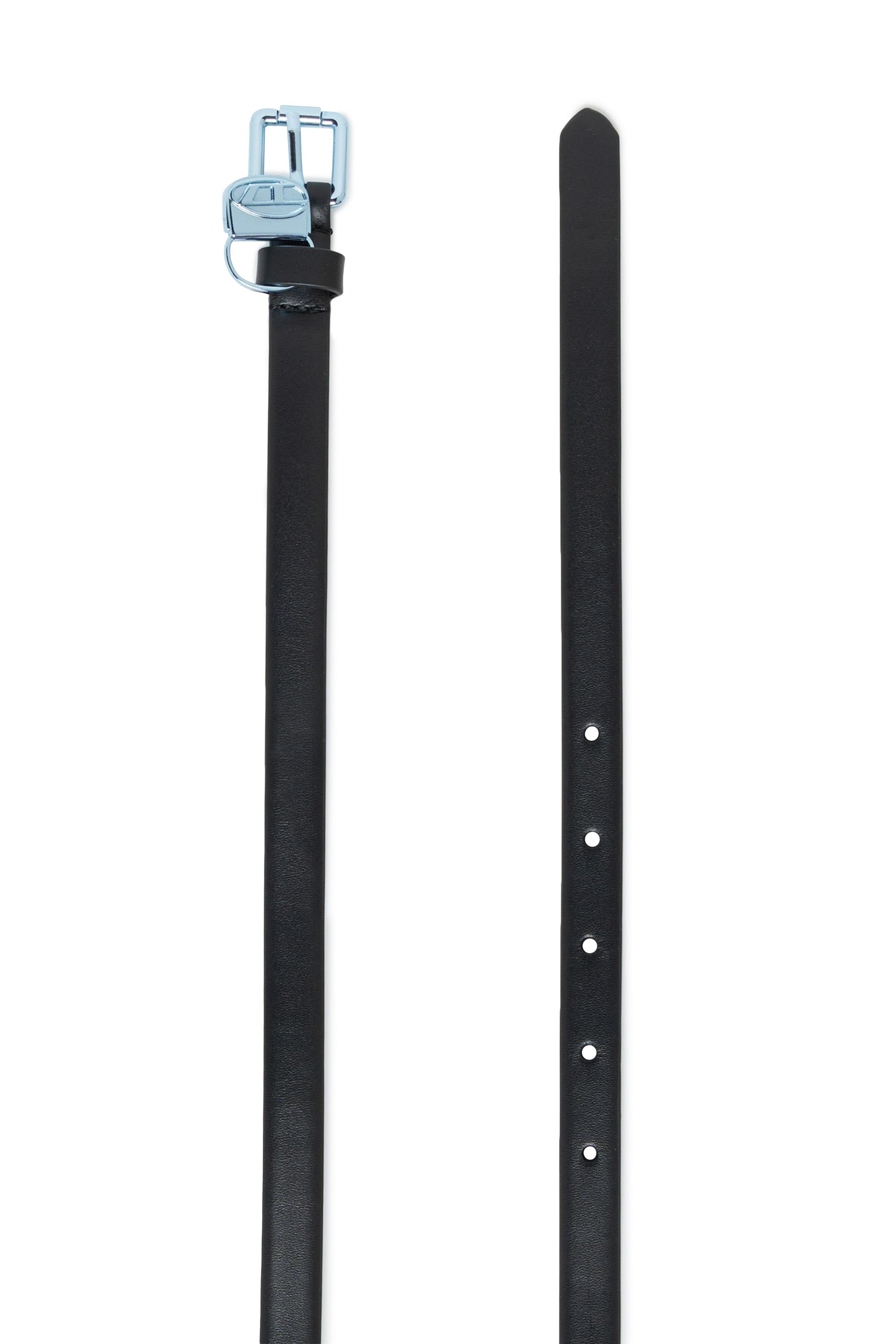 Diesel - BCHARMY, Damen 1,5 cm schmaler Lederg&uuml;rtel mit Metallschnalle und Anh&auml;nger in Schwarz - 2