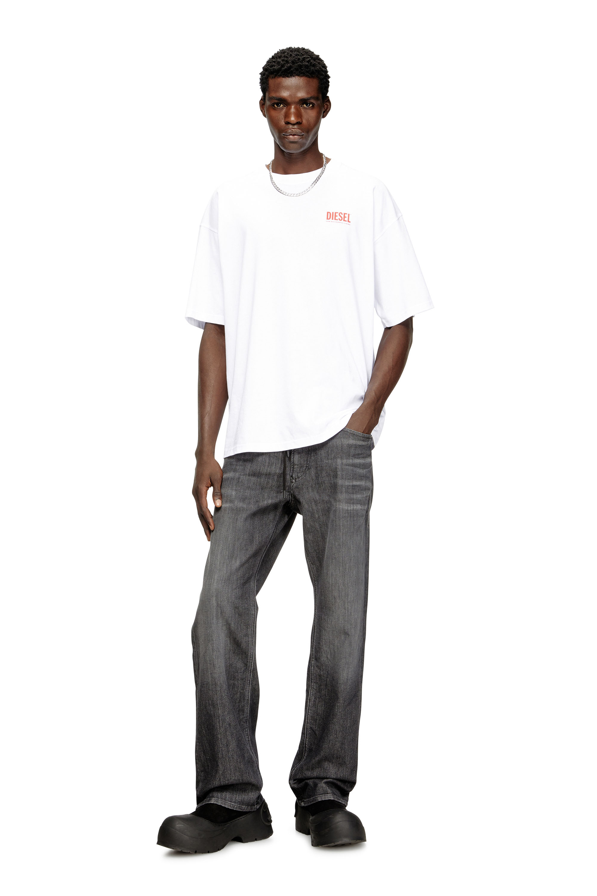 Diesel - T-BOXT-BISK, Herren Baumwoll-T-Shirt mit Diesel-Biscotto-Print in Weiß - 1